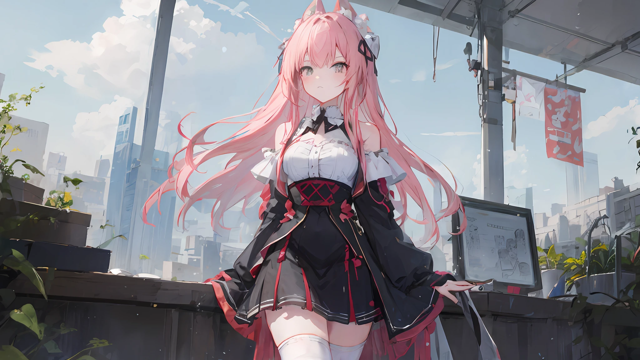 white stockings,cat ear,D cups