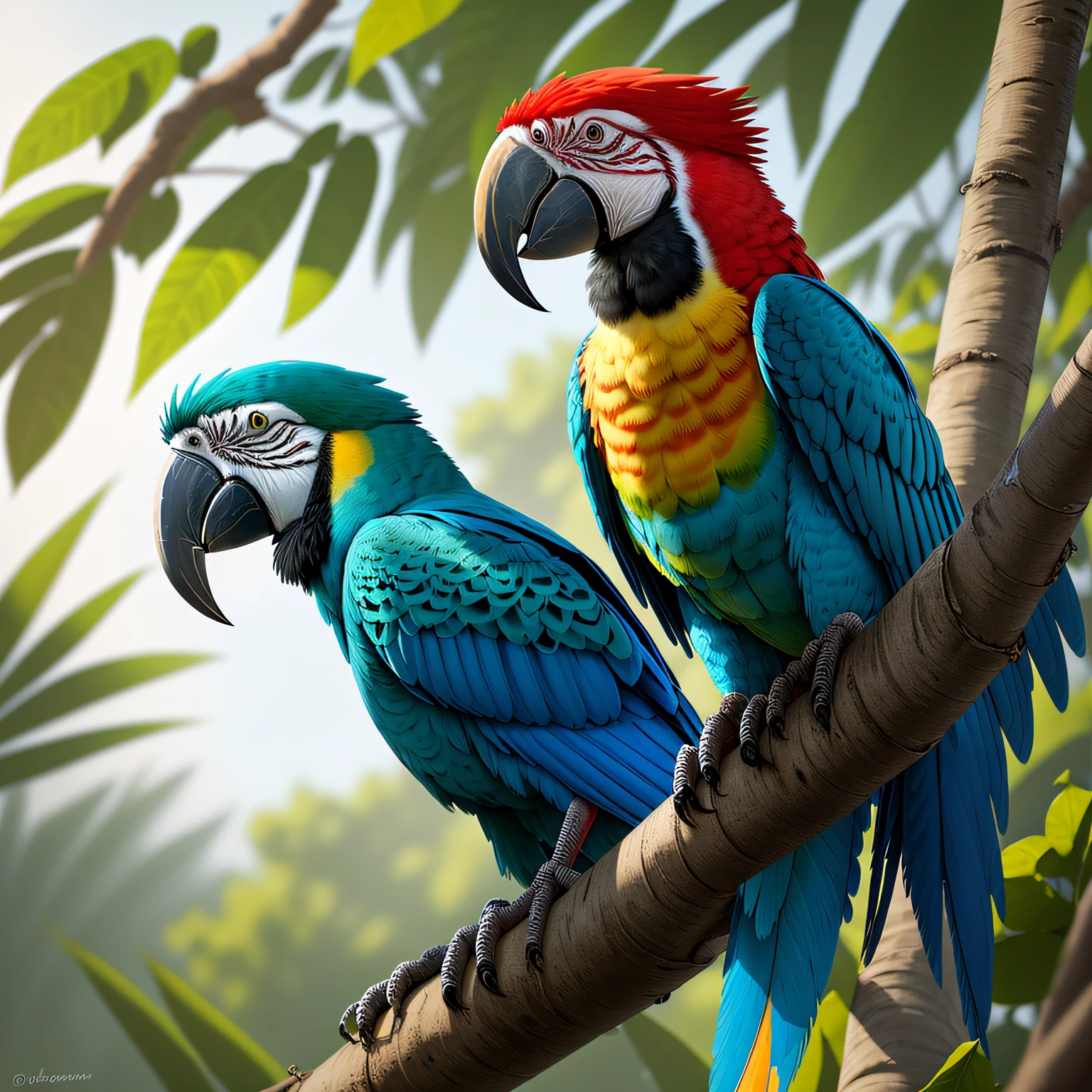 NFT 2 - "Melody of Nature" Description: This NFT portrays the blue macaw, with its vibrant feathers and graceful expression. The beauty of these birds and the melodious sound of their calls invite us to reflect on the significance of preserving tropical forests and their inhabitants. This colorful and lively artwork conveys the harmony that exists in nature and reminds us to care for this unique ecosystem. --auto