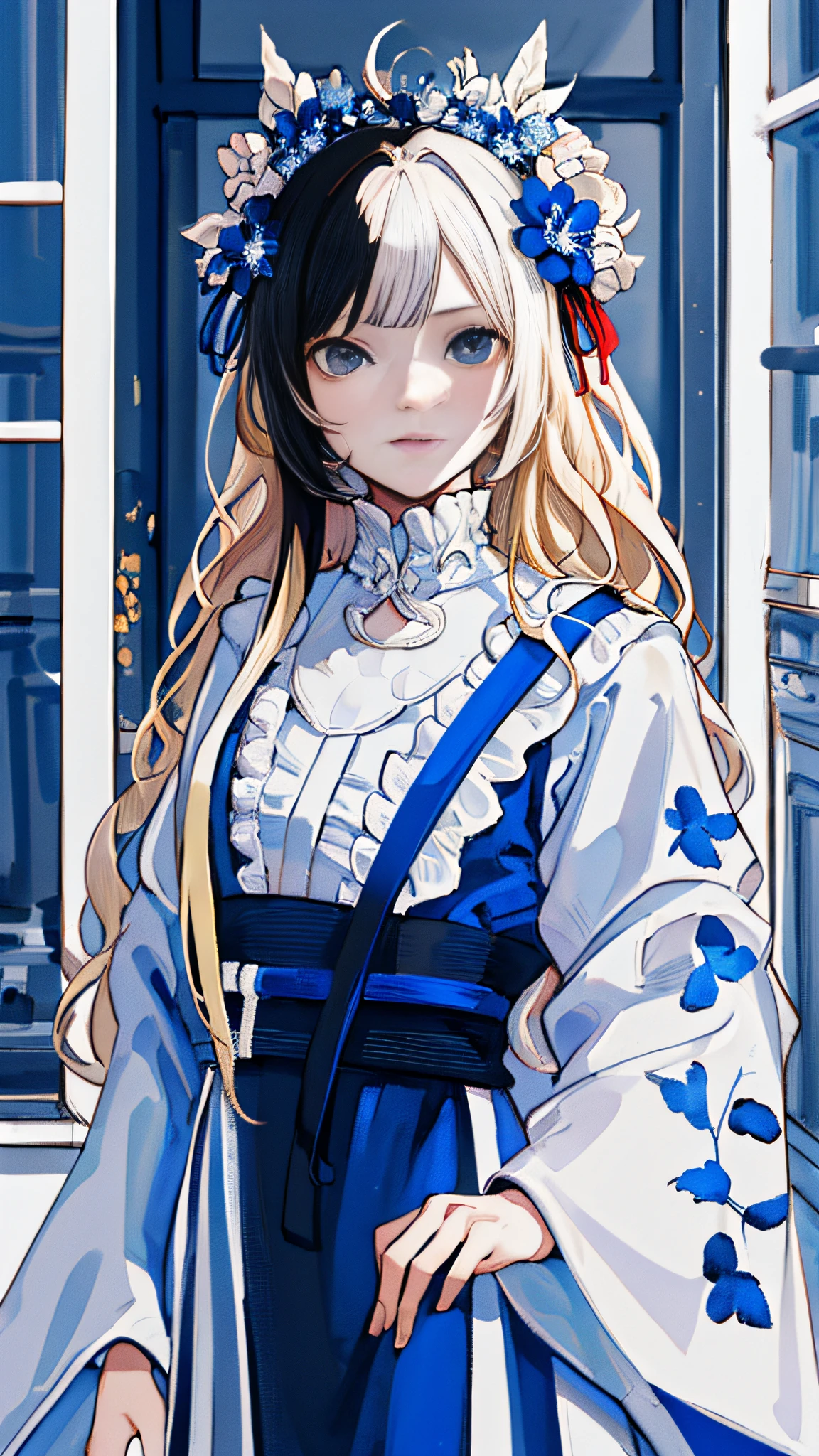 (masterpiece, best quality:1.4), looking at viewer, fringer, {indoors|outdoors|simple background},
(wavy hair:0.8), long hair, {black hair|white hair|blonde hair}, {blue theme|red theme|white theme},