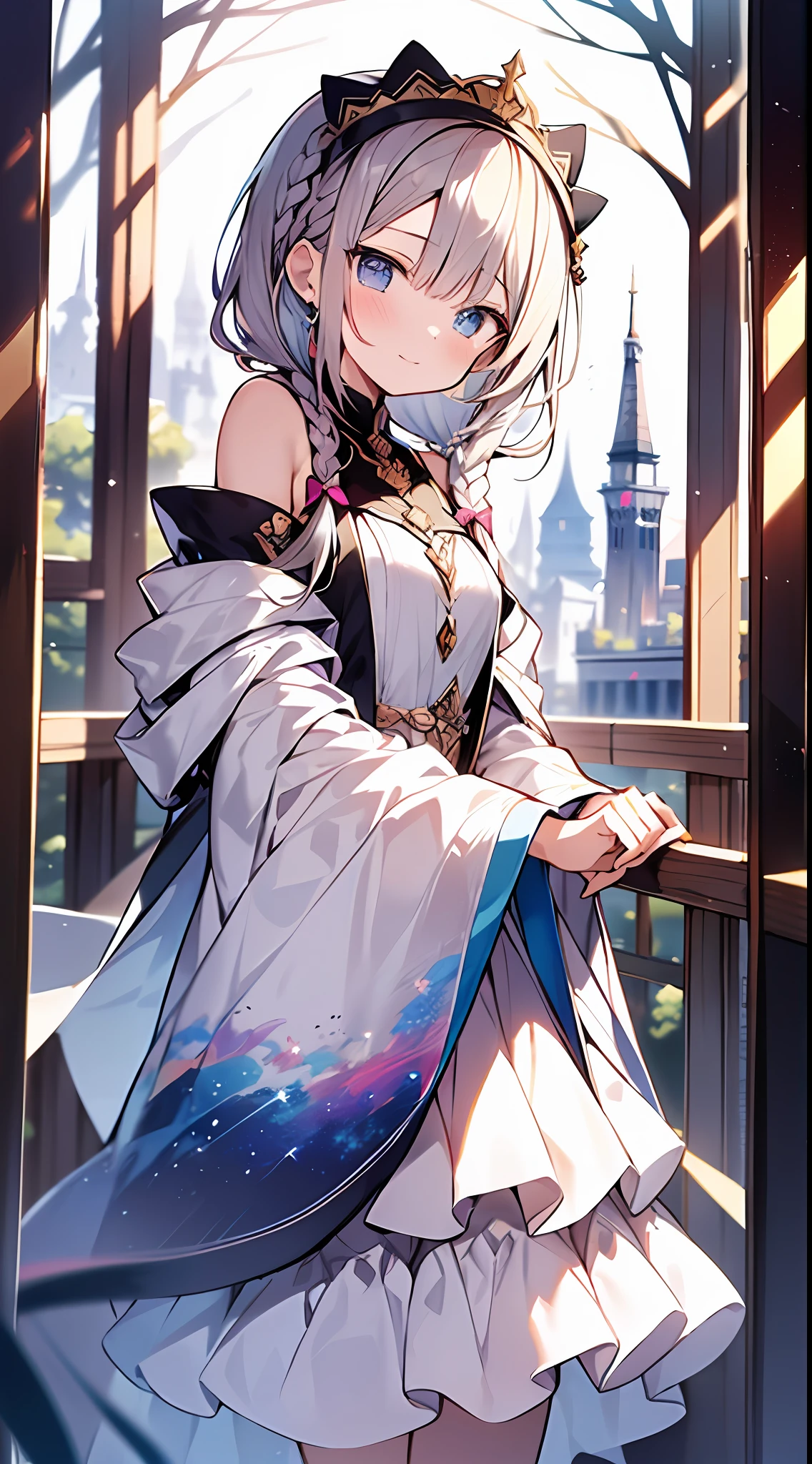 (incredibly absurdres absolutely resolution: 1.5), highest quality, masterpiece, ultra high resolution, 8k, (multiple girls), (gorgeous dresses with many gorgeous and colorful decorations) BREAK shoujo manga style, (loli), soft line drawing, digital enhancement, shojo manga touch, environmental change scenes, shojo manga core, ( Hair length to the shoulders))), (((short braid))), ancient capital of the West, full body visible angle, entangle, beautiful and aesthetic: 1.5, High quality: 1.3