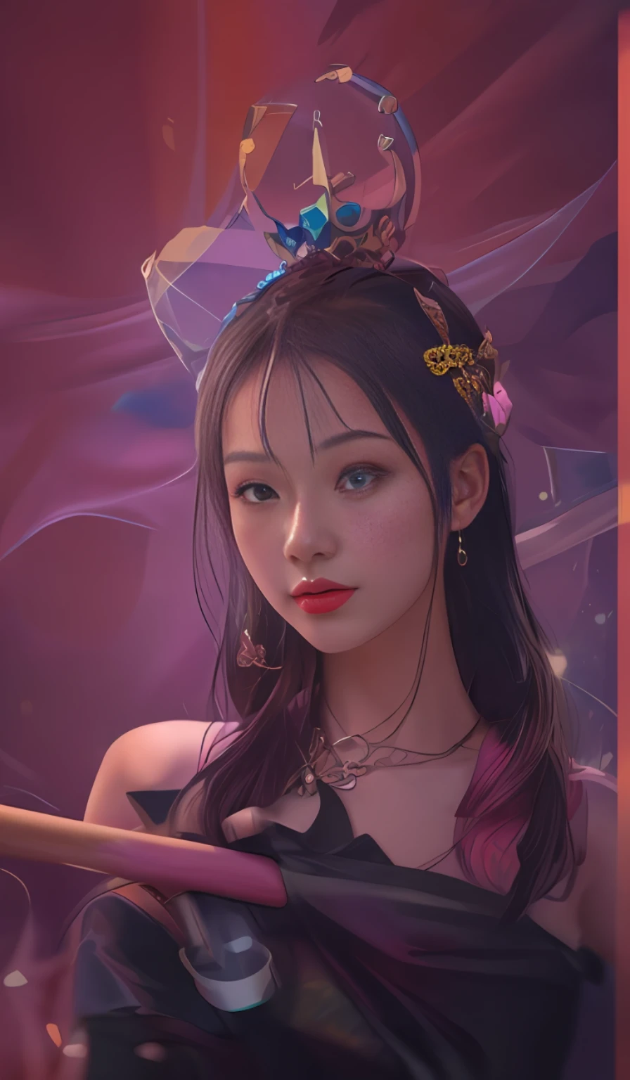 a woman with a crown holding a baseball bat in her hand, Guviz-style artwork, Guviz, trending on cgstation, alice x. zhang, Fantasy art style, inspired by Yanjun Cheng, by Yang J, rossdraws digital painting, 8K Artgerm bokeh, rossdraws portrait, G Liulian art style