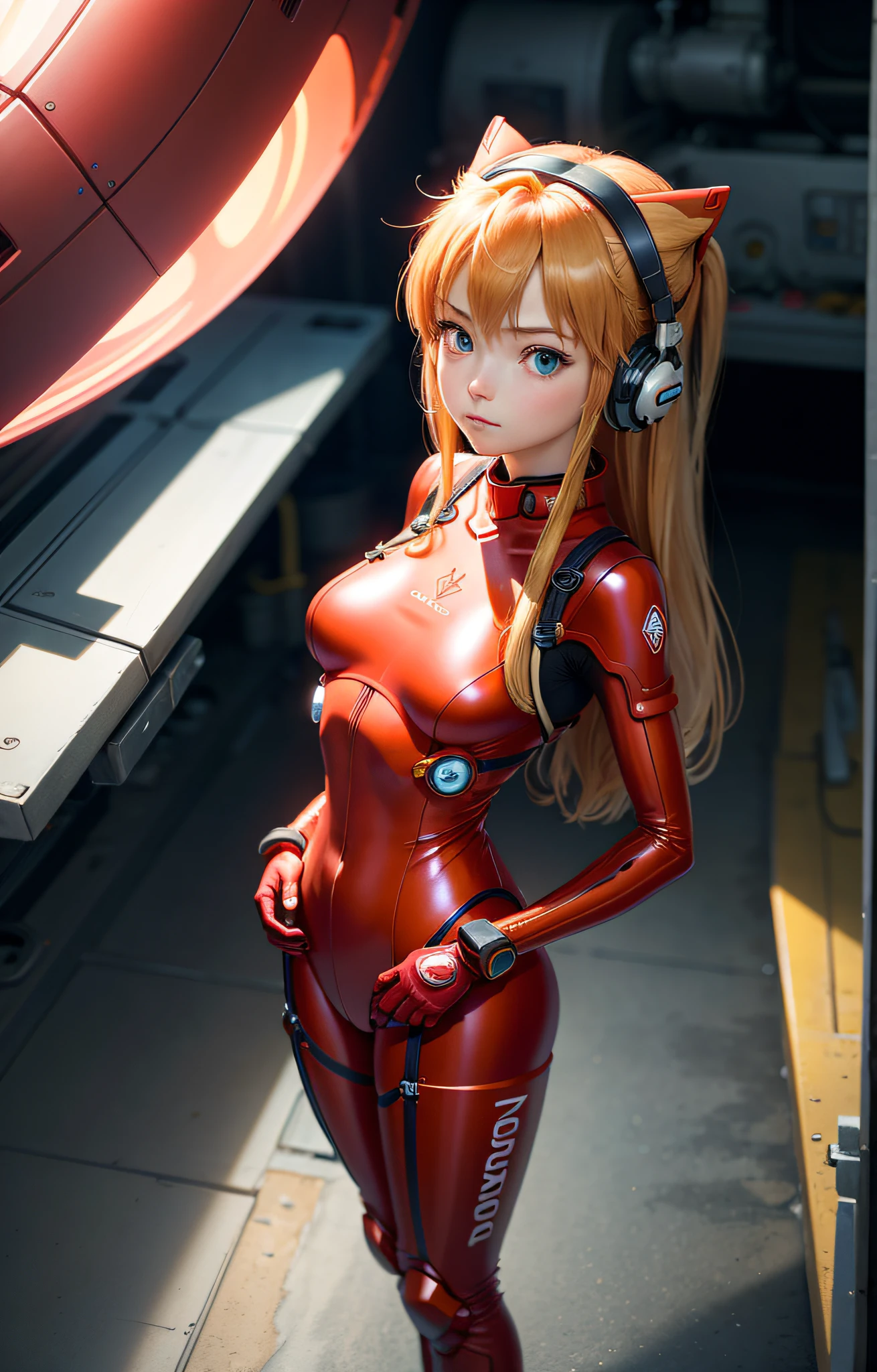(Overhead view),dynamic angle,ultra-detailed, illustration, close-up, straight on, 1girl,
((souryuu asuka langley, interface headset, red bodysuit:1.4, blonde)),Her eyes shone like dreamy stars,(glowing eyes:1.233),(beautiful and detailed eyes:1.1),(expressionless,closed mouth),(standing),
(mechanic room with toolsand spaceship windowin a white SPACESHIP),
(night:1.2),dreamy, [[delicate fingers and hands:0.55]::0.85],(detail fingers),