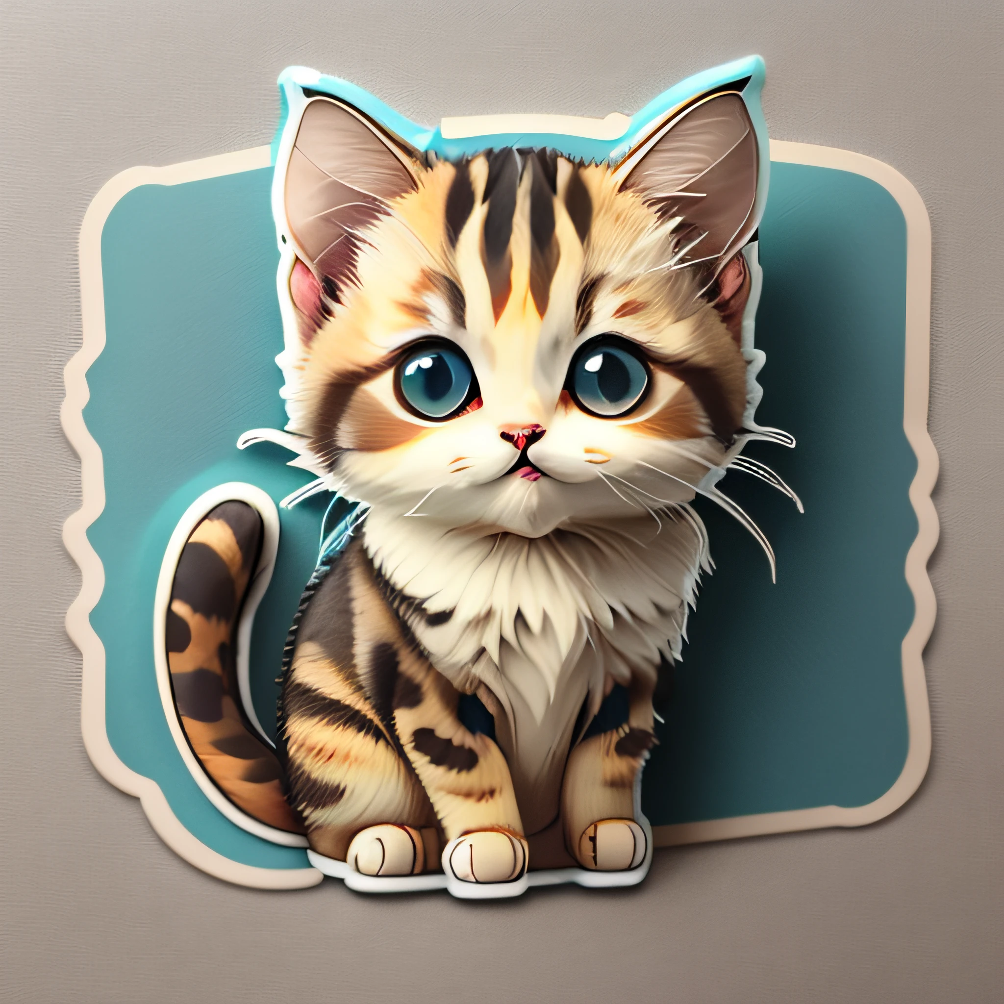 Cute cartoon sticker Kitten