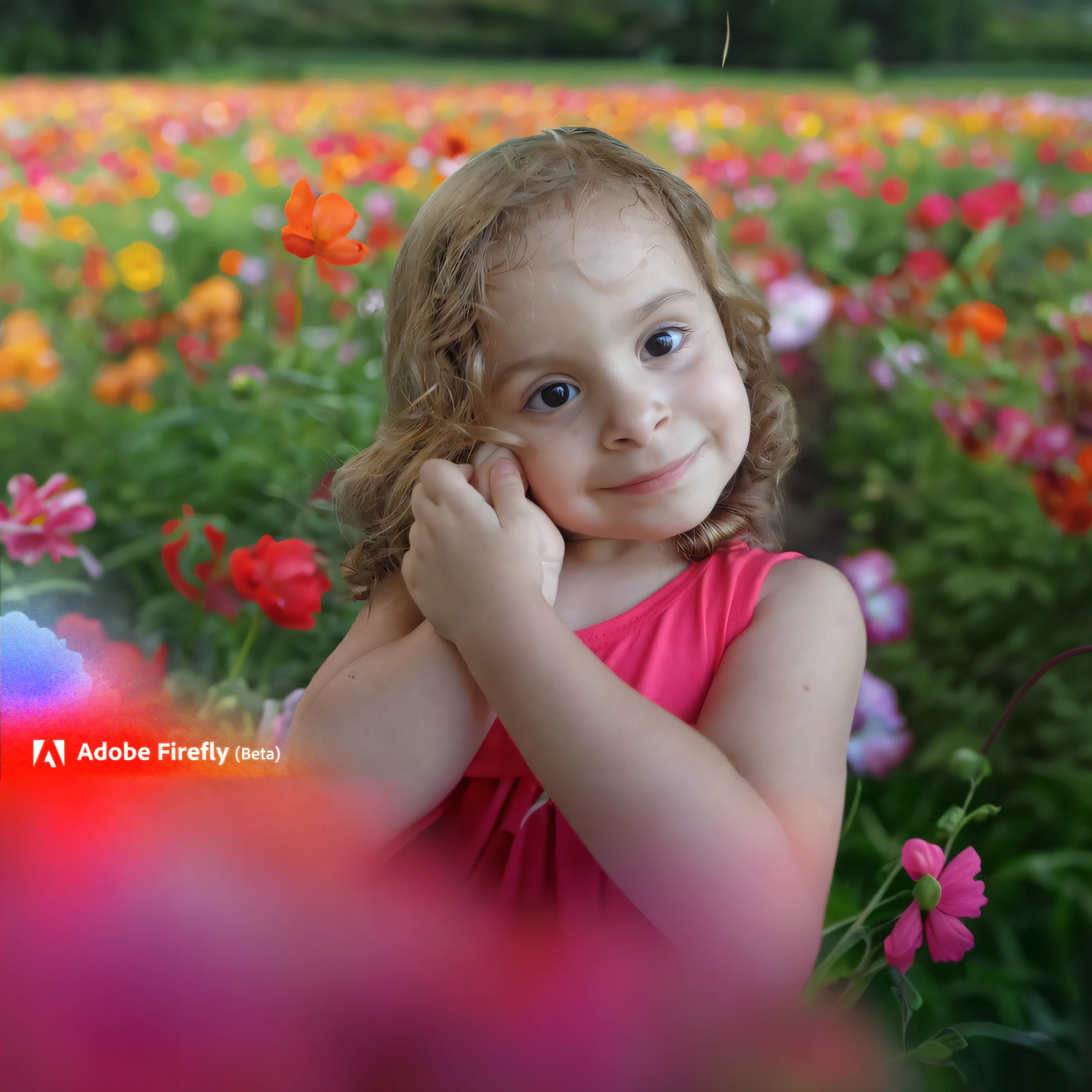 there is a little girl that is standing in a field of flowers, Frontal da menina em um campo da flor, menina nas flores, menina em um campo de flores, Retrato da menina no campo da flor, girl standing in flower field, girl standing in a flower field, Campo de flores, menina sentada em um campo de flores, menina em um leito de flores, em um campo de flores