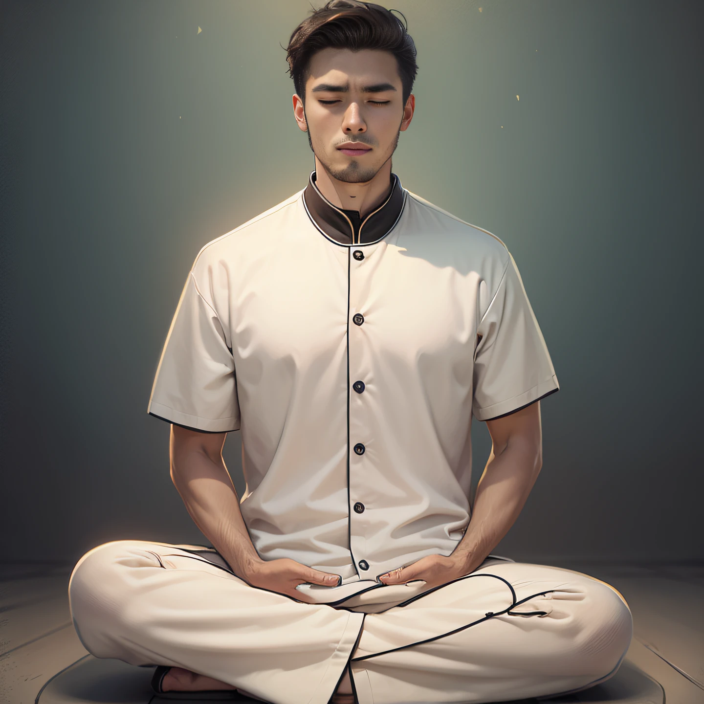 man sitting on the floor, mindful --auto