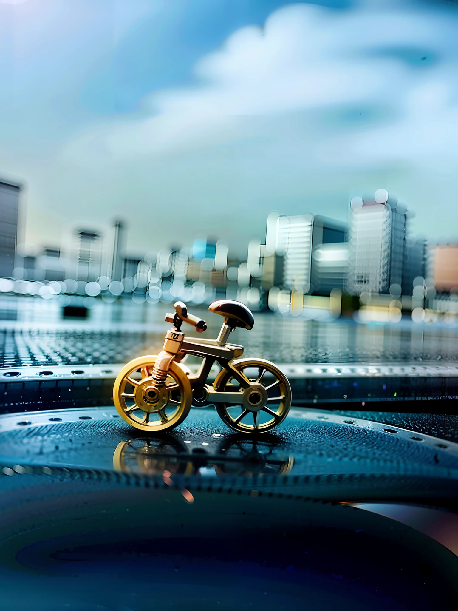 there is a gold bike brooch with a diamond center, bicicleta no fundo, bicicleta, banhado a ouro, ciclismo!!, micro detalhado, tirado no iphone 14 pro, tirado no iphone 1 3 pro, pequenos detalhes, Tiro no iPhone 1 3 Pro Max, Tiro no iPhone 1 3 Pro, close - acima em detalhado, Foto altamente detalhada, hiperdetalhado!!