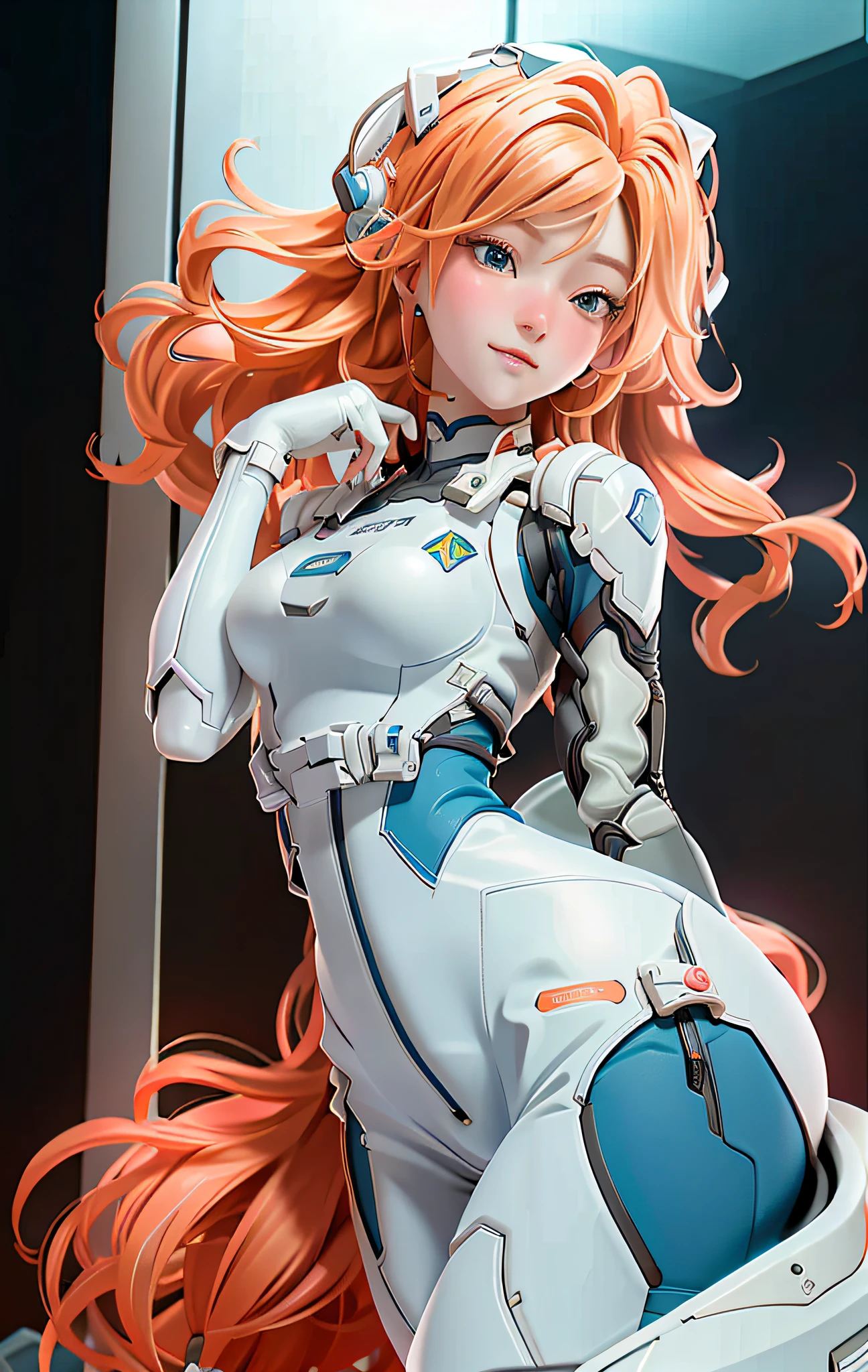 (Overhead view),dynamic angle,ultra-detailed, illustration, close-up, straight on, 1girl,
((souryuu asuka langley, interface headset, red bodysuit:1.4, blonde)),Her eyes shone like dreamy stars,(glowing eyes:1.233),(beautiful and detailed eyes:1.1),(expressionless,closed mouth),(standing),
(mechanic room with toolsand spaceship windowin a white SPACESHIP),
(night:1.2),dreamy, [[delicate fingers and hands:0.55]::0.85],(detail fingers),