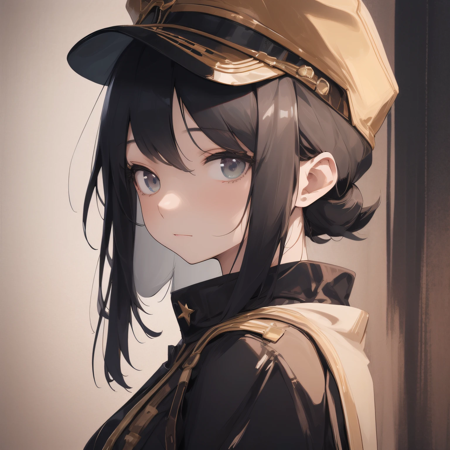 there is a girl in a hat and a blue shirt and tie, female protagonist 👀 :8, female protagonist, girl wearing uniform, new character, lalafell, jrpg character, from bravely default ii, blue uniform, close up of a young anime girl, jk uniform, haruno sakura, female explorer mini cute girl, maya takamura --auto