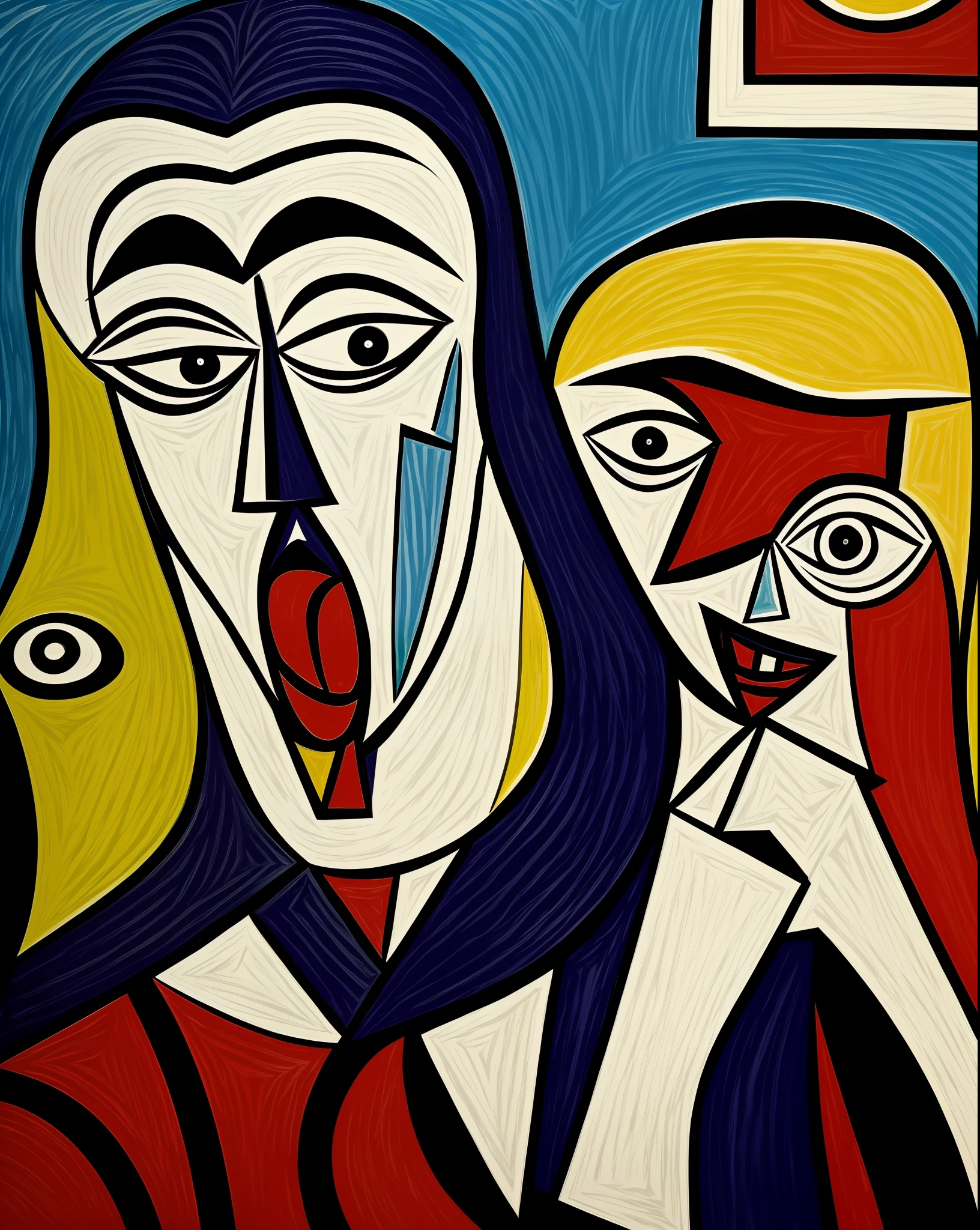 The Scream, in the style of Pablo Picasso