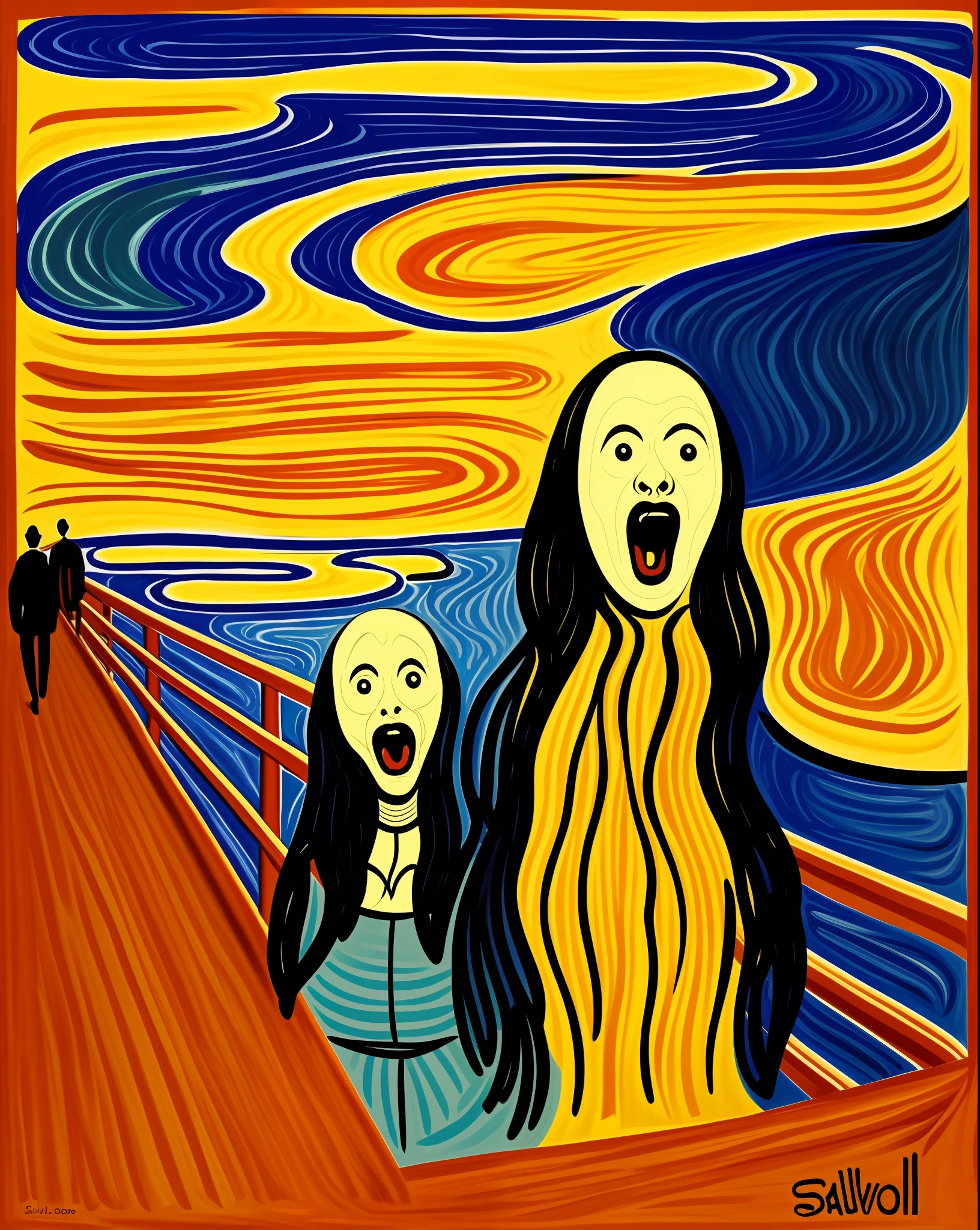 The Scream, in the style of Salvador Dali