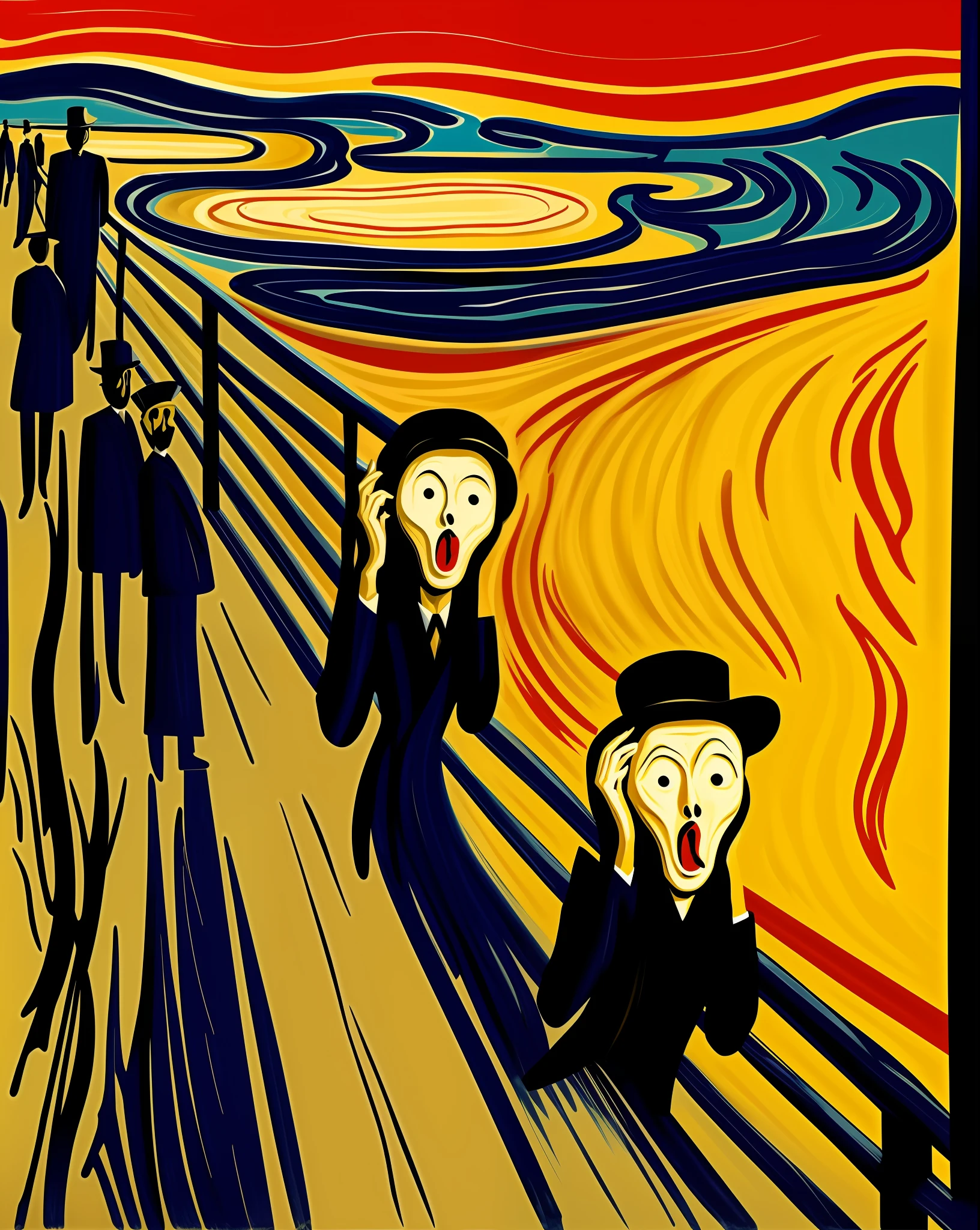 The Scream, in the style of Salvador Dali