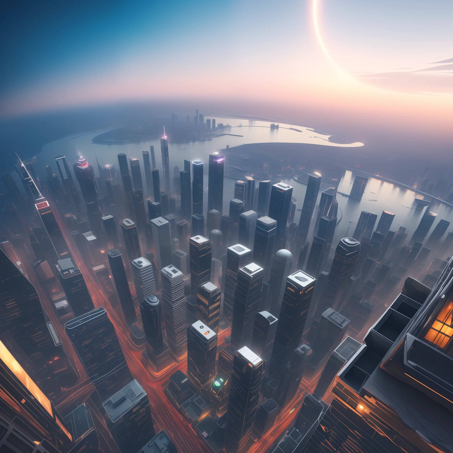 VR Virtual City Advertising，（ultradetailed：1.4），cyberpunked，Lumiere，mist，Multiple spaceships，Future technology spaceship，Future tech cars，starlit，CG style，wallpaper hd，cg art，3D art，hyperrealistc，photographrealistic，cinematiclight、reflective light、atmosphric perspective、the panorama、Fisheyes、lens halo、Background bokeh、hyperrealistc、ultra high def、ultra detaile、Award-Awarded、high-details、8k
 Information --auto