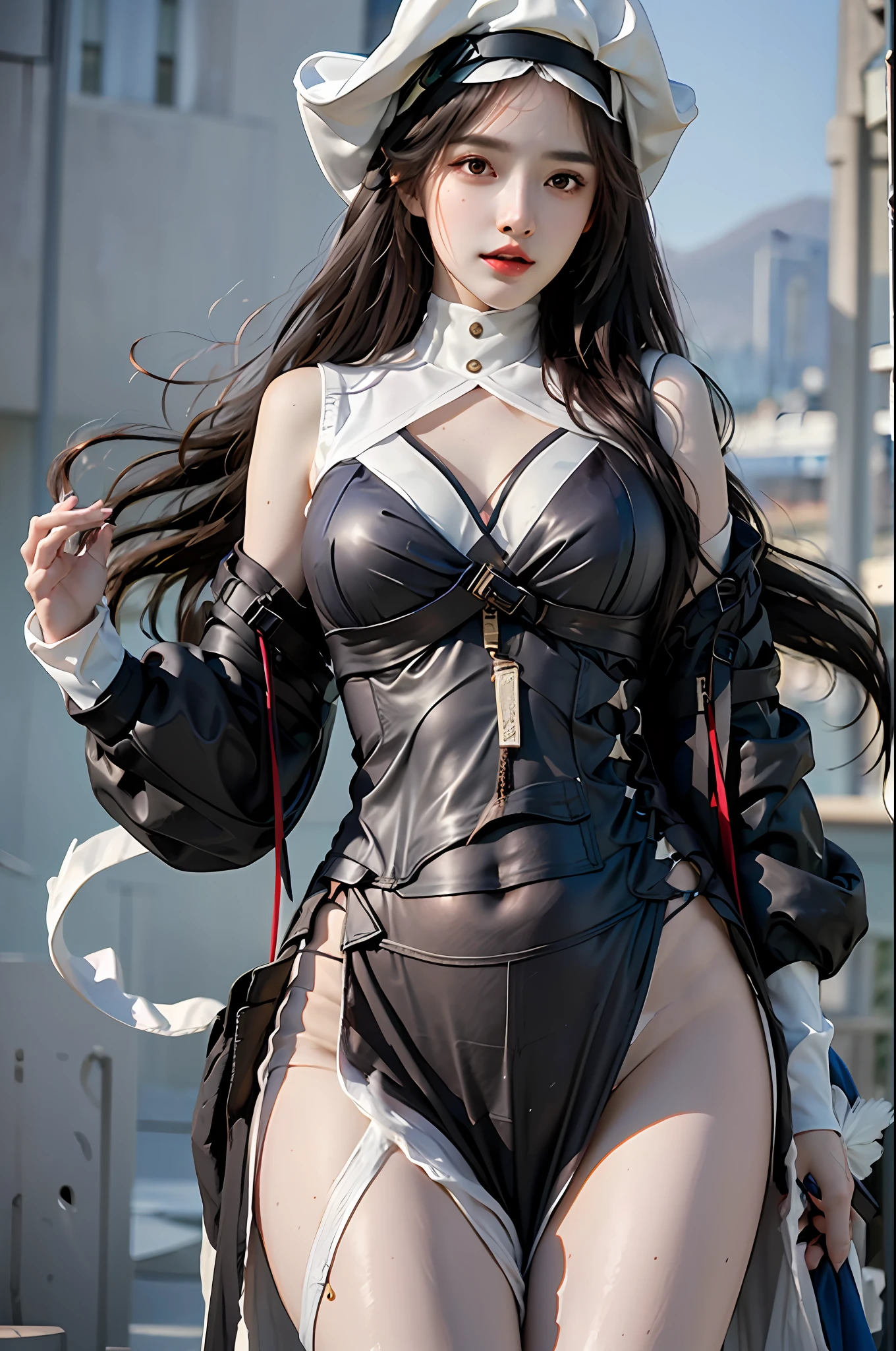 pphotorealistic, high resolution, 1 girl, hips up, specter,