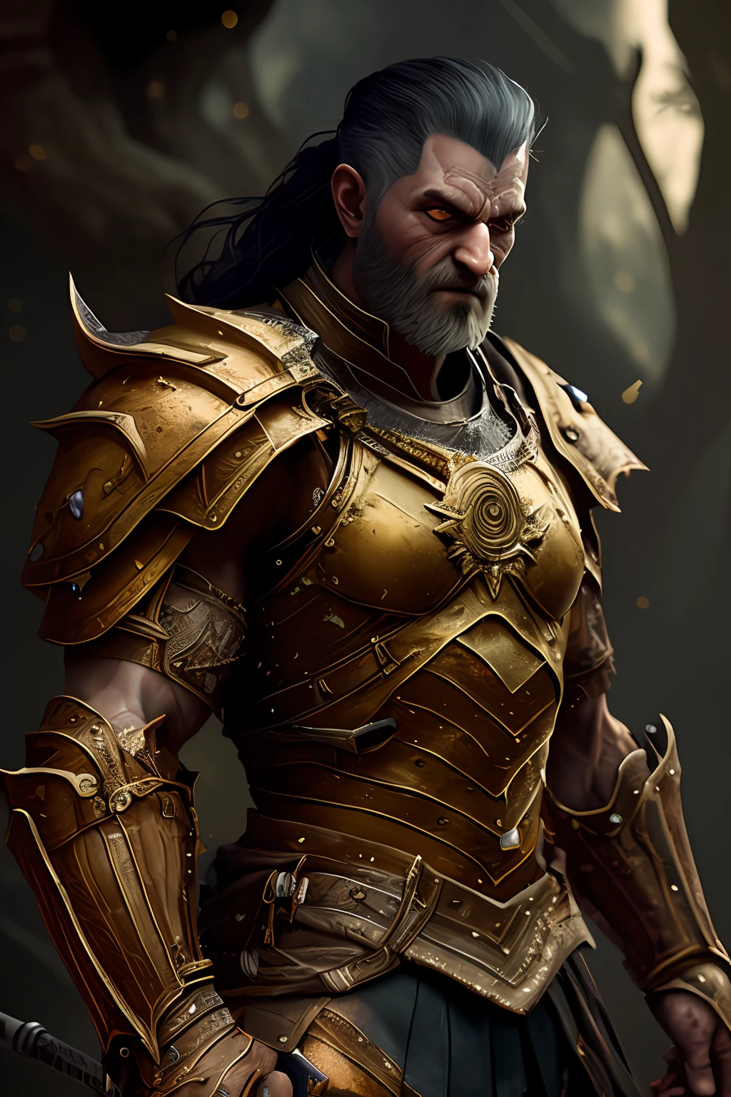 (Um papel de parede 4k) do personagem kratos, machucado, Holding the Leviathan
