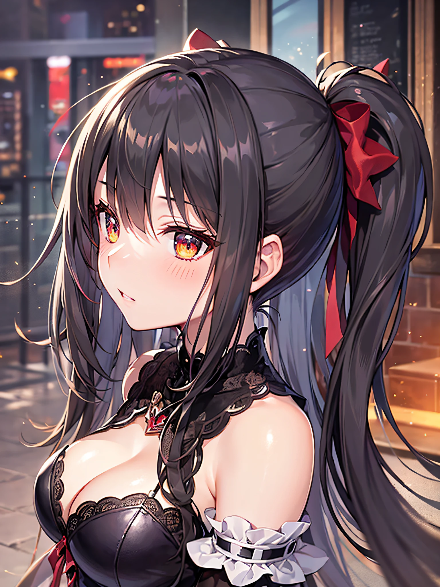 Date Alive,date a live,Kyozo Tokizaki,Kurumi Tokisaki,swimsuiti,soio,Red and Yellow Odd Eye,UHR,black har,2 pistols,twintails,Red and black dress,yandere,a Pretty,engraved々Emperor,cute,