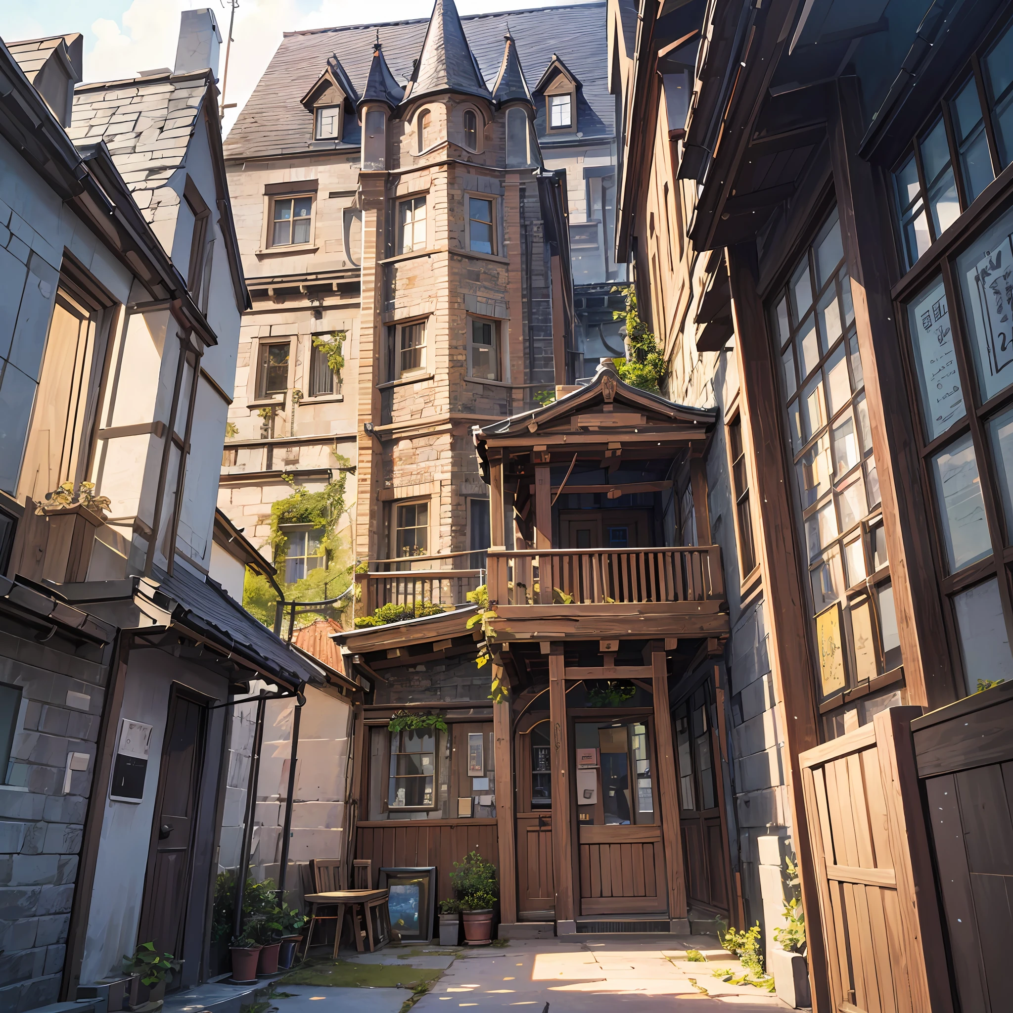 Tower Mansion、wooden、Maisonette、mastaer piece