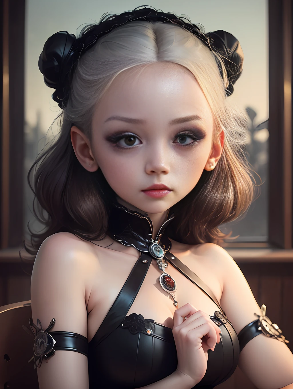 ((Mark Ryden style:1.5)), ((Yoshitomo Nara style:1.2)),
documentary photography, unreal engine, digital painting, film art, Photorealistic, 8k, beautiful, high detail, high poly, highly detailed, highly detailed, very beautiful photograph of, lofi, beautiful, extremely detailed, high detail, photorealistic, octane render, rendered in unreal engine, stunning, vivid, very beautiful editorial fashion photography of editorial fashion photography of modeling photoshoot of photograph of photograph of portrait of portrait of studio photography of, 85mm, isometric in the style of realism in the style of romanticism, awesome, awestruck, charming, control the soul, control the soul, emo, epic, intricately designed, lucid, mysterious, mysterious, tasteful, ✨ Very realistic skin texture details, clear details and exquisite face,
A sexy woman with very beautiful eye details stands in the futuristic world. The close-up lens rendered in 32k resolution mixes surrealism and futurism, and combines the details of Gothic futurism and surrealism in the surreal century garden scene, --auto