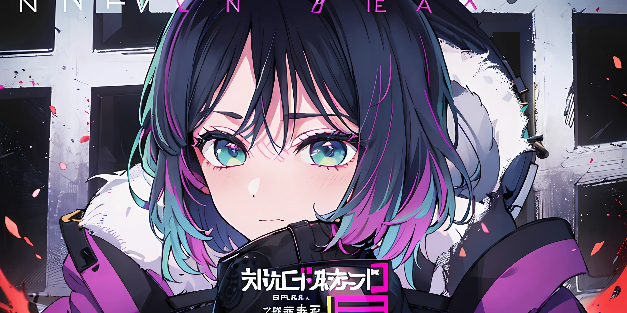 (((dramatic))), (((gritty))), (((intense)))) The movie poster features as the central character. She is shy in the center of the poster, wearing idol outfit, and a determined expression on her face. The background is dark and gritty, with a feeling of drunkenness. The text is bold and eye-catching, with catchy slogans that add to the overall drama and excitement. The color palette is dominated by dark colors, dotted with bright colors, giving the poster a dynamic and visual impact, tachi-e (magazine:1.3), (cover-style:1.3), fashionable, vibrant, outfit, posing, front, colorful, dynamic, background, element, confident, expressive, holding, statement, attachment, majestic, coiled, around, touch, scene, text, cover, bold, eye-catching, title, fashion, font, catchy, title, bigger, eye-catching, modern, trendy, focused, stylish, 1 girl