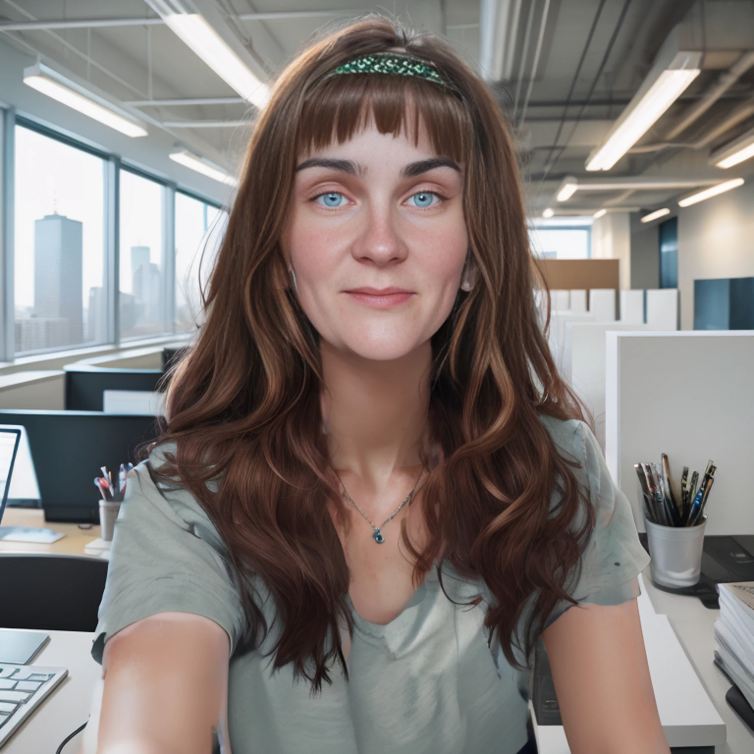 green gray pattern headband