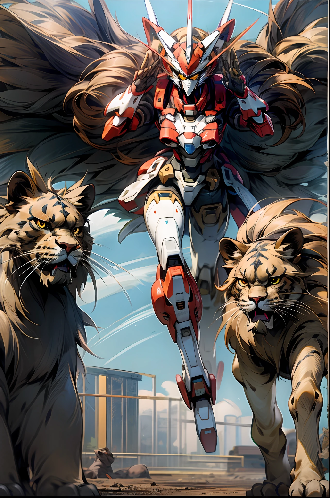 Mecha，lions，catss