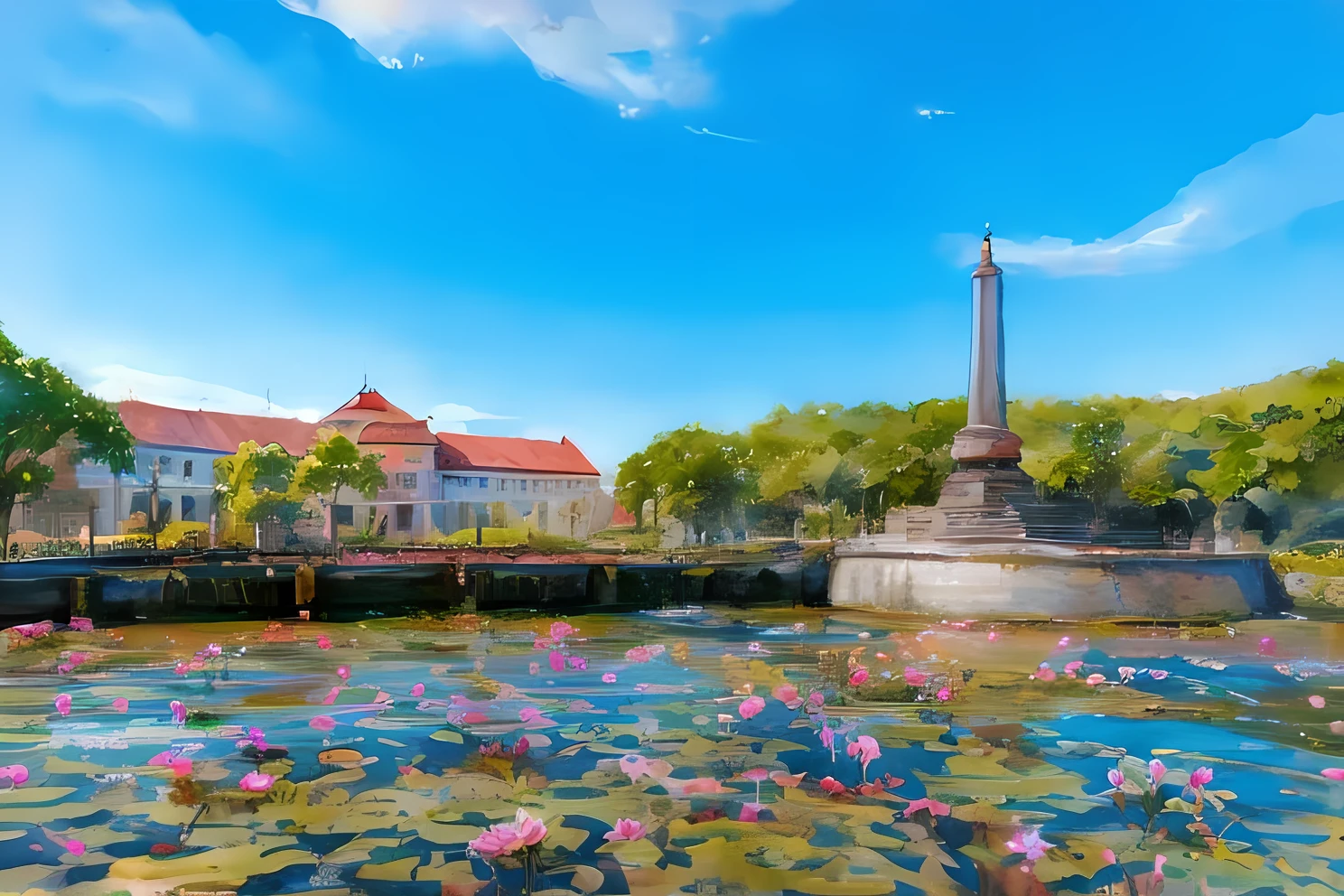 clear the water, no lotus, only water, flat