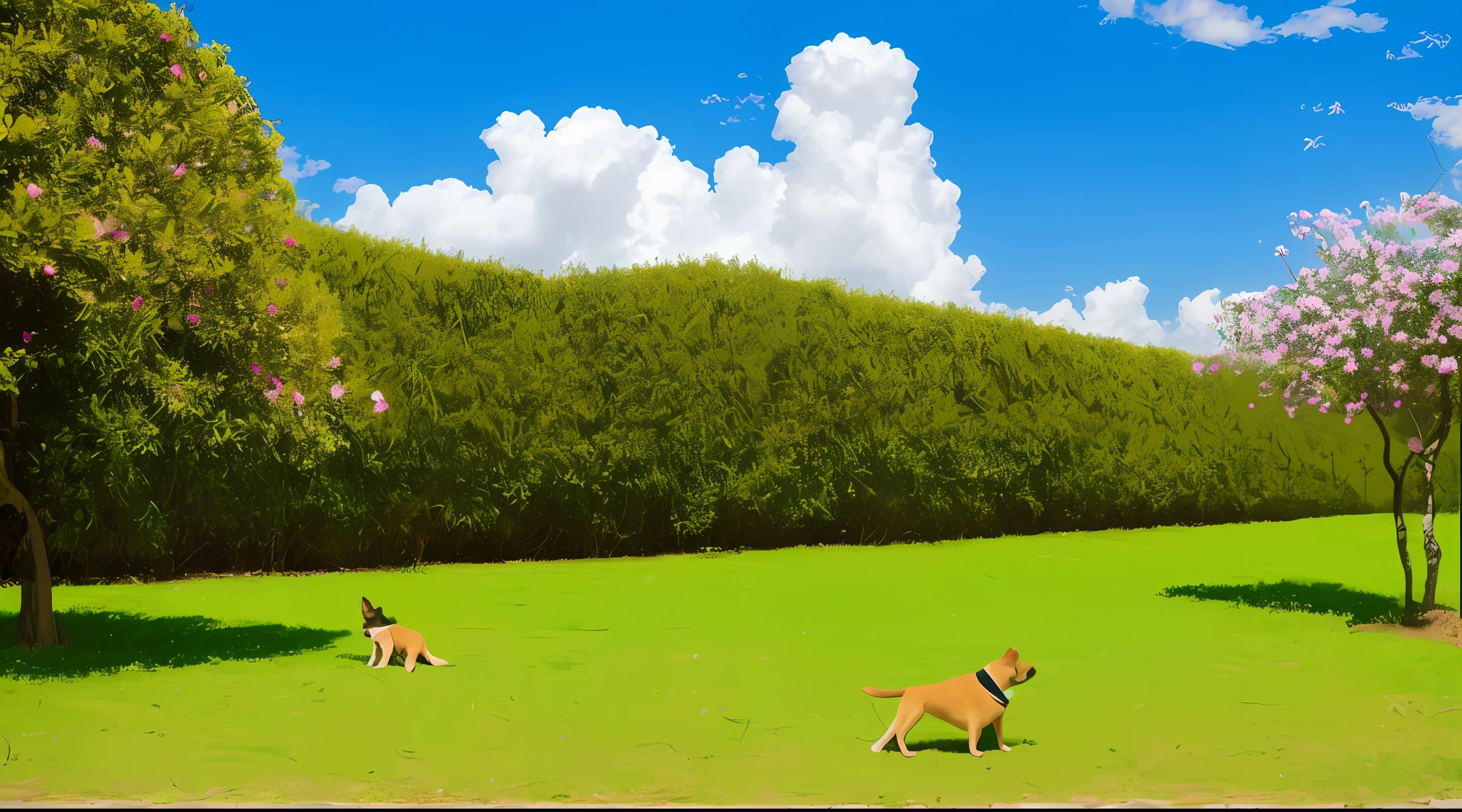 Cachorro, tree, plane, bota,chiclete,azul, rosa, abstrato