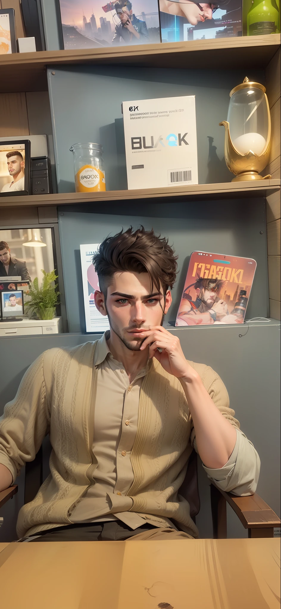 Change background cyberpunk handsome boy, realistic face, 8k, ultra realistic