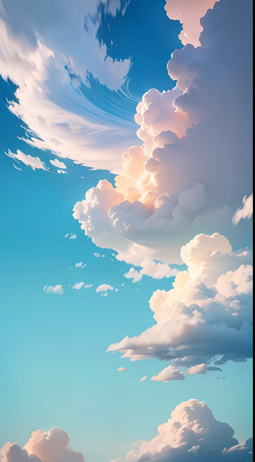 cyan sky,the clouds,mist,Yellow clouds,Gradient color,Translucent,Hi-Def,Fine quality,optimum