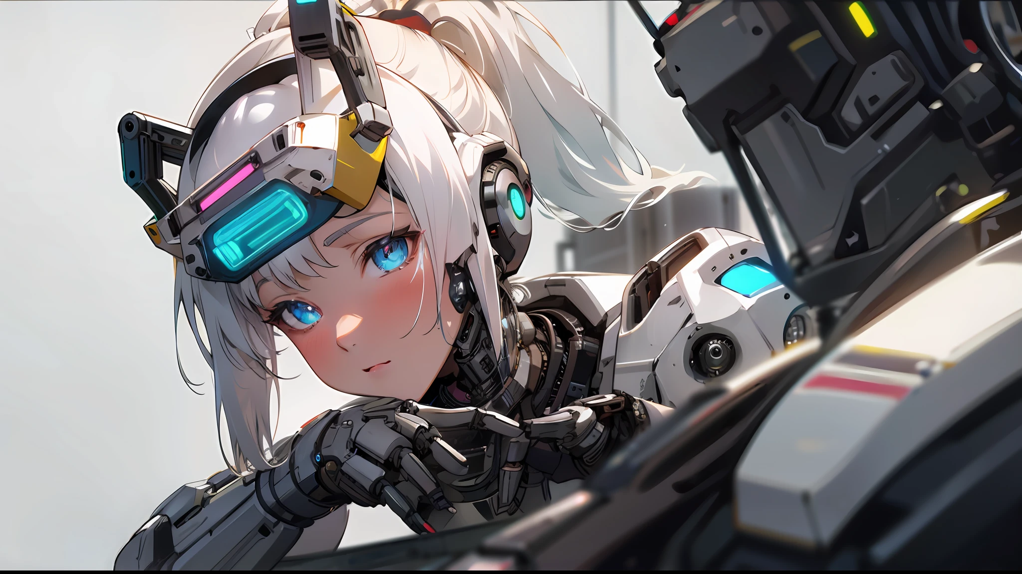 The cyborg girl is on her console,She focused on mounting a pair of robotic arms。Her face was full of solemnity,But a delicate smile。She tightened the screws carefully,Equip yourself with a robotic arm。On the aluminum housing of the robotic arm,A mixture is soaking in the solution,These special solutions,Enables the generation of highly accurate mechanical parts,Precisely attached to the robotic arm,A wide variety of mechanical parts are mounted on the arm