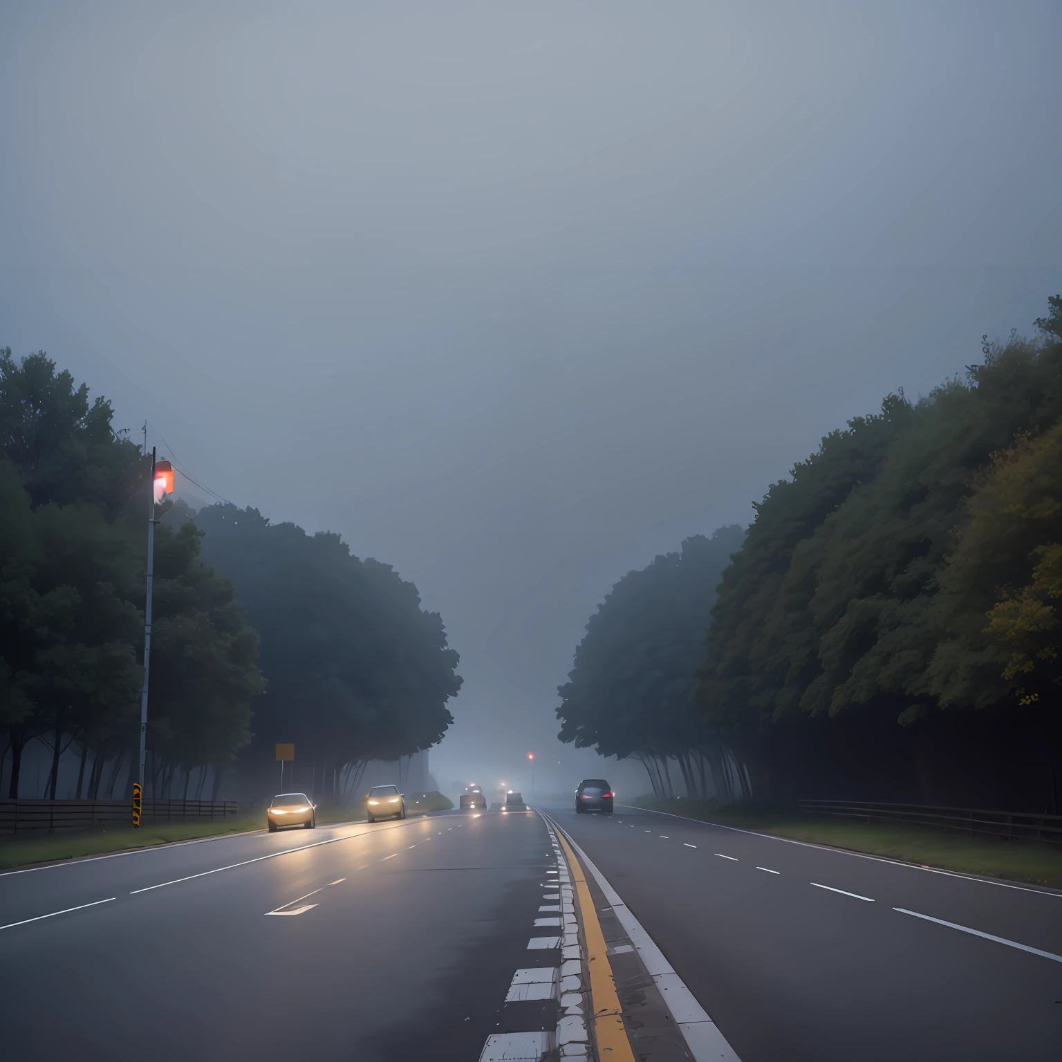 Photography of empty streets in the park，dramatic，Damp --ar 18：39 --auto