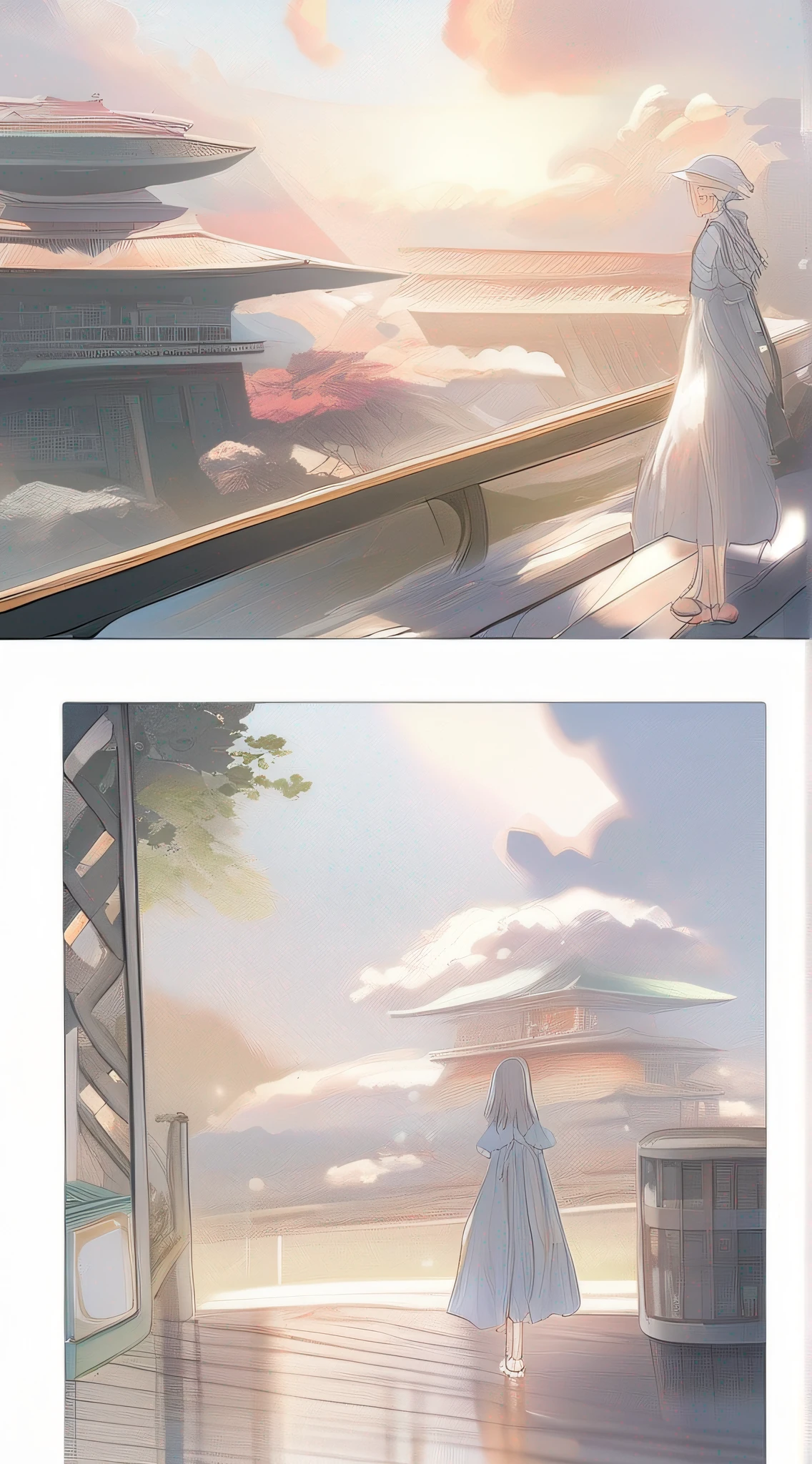 "Cloud，flowy，Layers，A gentle breeze，Comfortable and tranquil atmosphere，It presents a vivid and peaceful scenery。"
