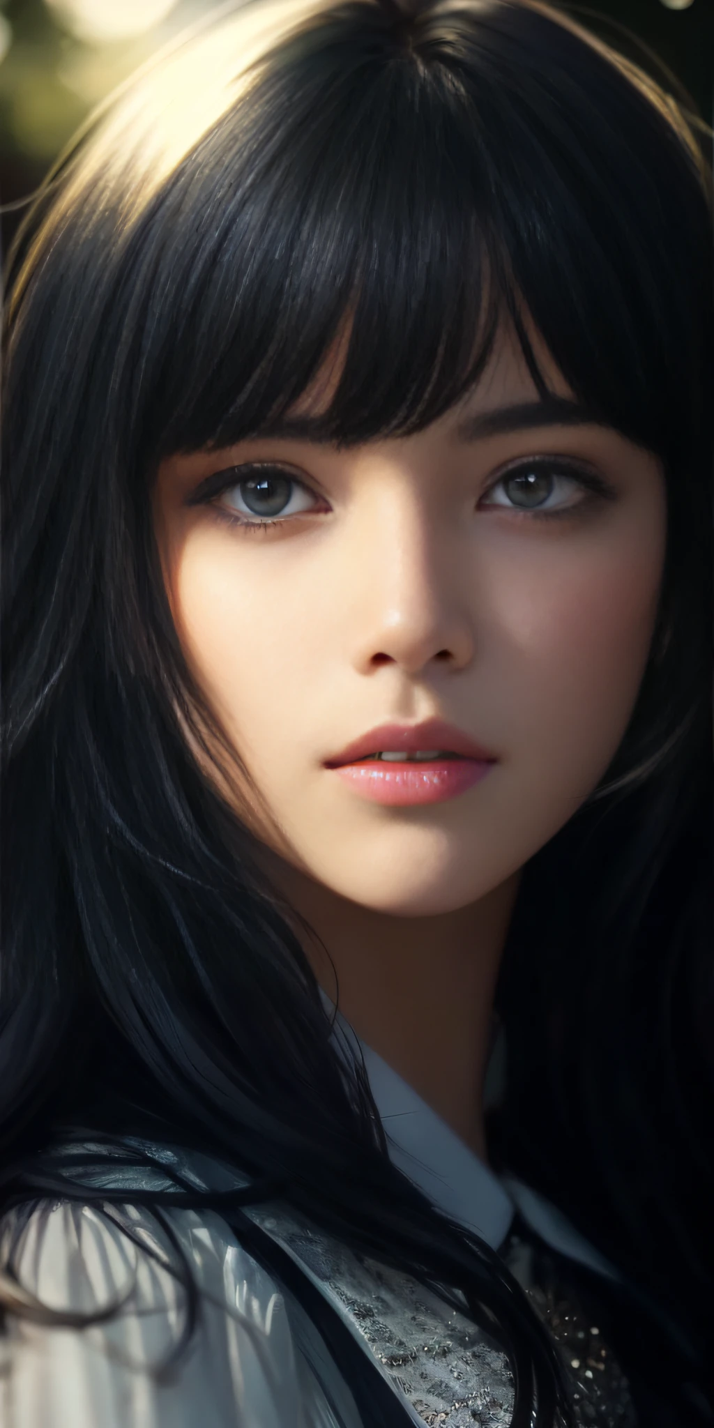 anime girl with long black hair and blue eyes, detailed portrait of anime girl, stunning anime face portrait, kawaii realistic portrait, high detailed face anime, portrait anime girl, beautiful anime portrait, realistic digital art 4 k, realistic digital art 4k, beautiful anime face, realistic beautiful face, beautiful realistic face, anime girl portrait, smooth anime cg art, face anime portrait