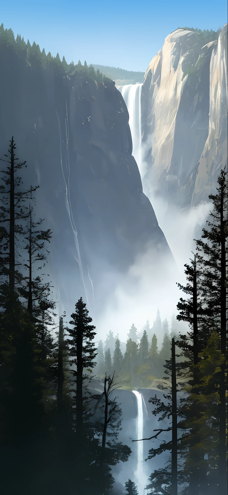 (Wide Lens, Very Wide Lens, Blurred Foreground, Blurred Background, Perspective: 0.5), NSFW, (1girl, Single Focus: 1.2), Very Wide Lens, Yosemite Valley, Towering Granite Cliffs, Dense Forest, Rushing Waterfalls, Clear Blue Sky, Tranquil Silence, Breathtaking Beauty, ([Rory Mercury \(Door Series\)|Lisbet\(Sword Art Online Series\)]:0.5), (Atmospheric Perspective: 1.2), Panties, Don't Open Your Eyes, Annoyed, Bow, Female, Subsurface Scatter: 0.5, Ray Tracing: 1.1, Depth of Field: 1.2, Bokeh: 1.1, God Light: 1.4, Vivid Colors: 1.0, Film Hard Lighting: 0.5, Realistic Shadows: 0.5,