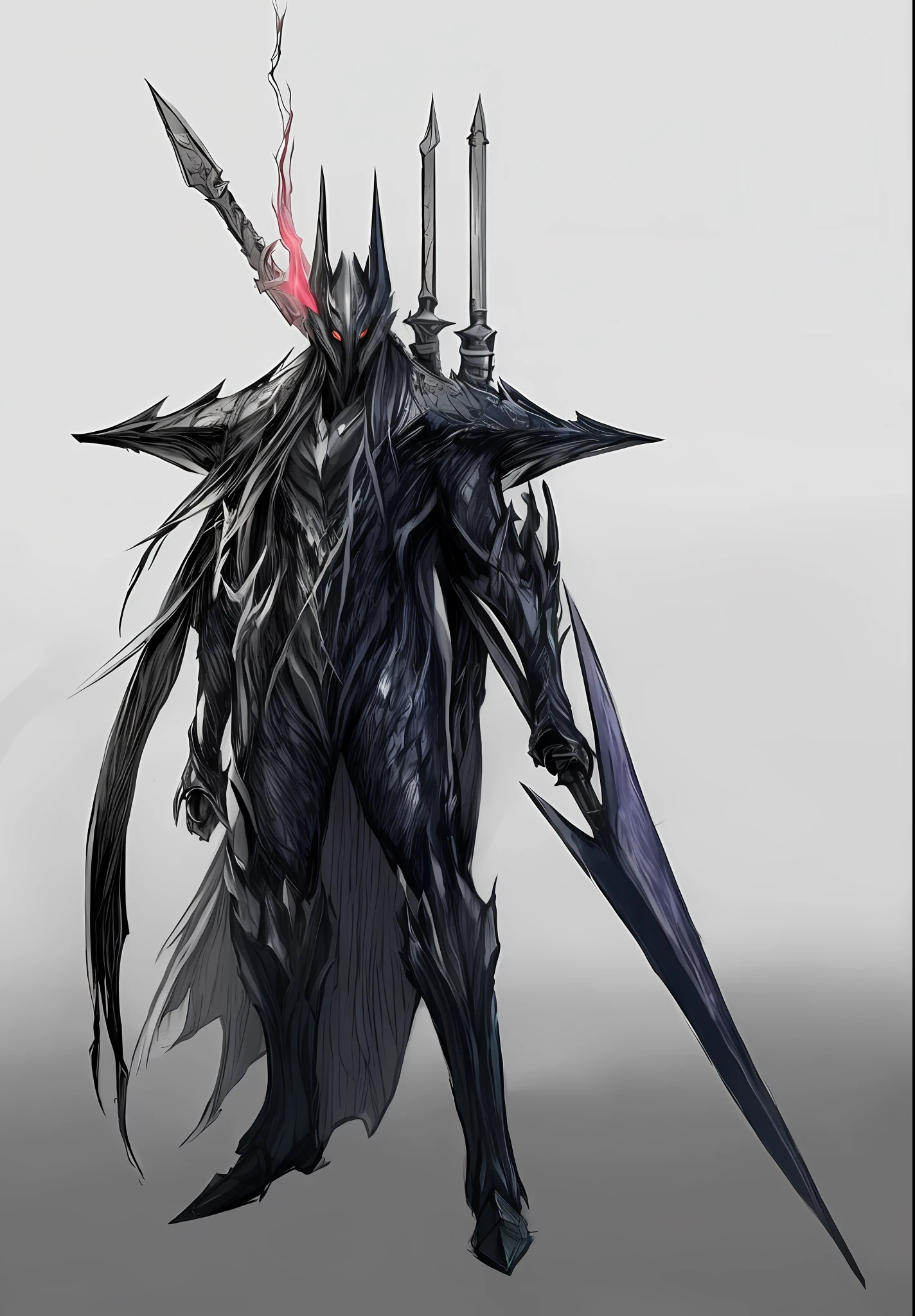 close-up of a man with a sword and a demon costume;, final fantasy artwork concept, lolth, warframe concept art, final fantasy character, ffxiv heavensward, the dark lord sauron, final fantasy fan art, dark fantasy character design, infinity blade concept art, dark fantasy concept art, demon soul concept art, Beautiful Full Body Concept Art
