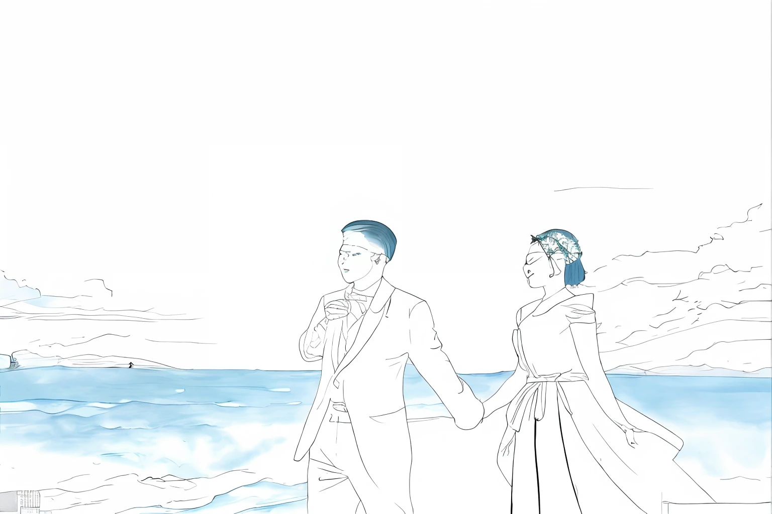 masterpaintings, optimal quality, White background, monochromel, Line drawings