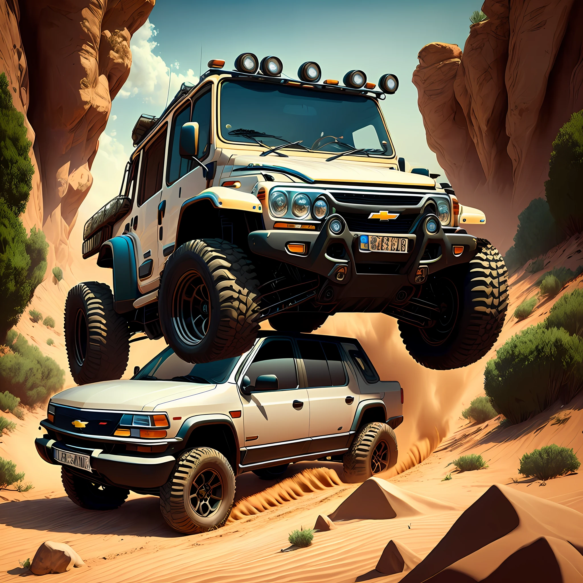 Chevrolet celta 2003, cinza, offroad, pneu bf, estilo Cartoon --auto
