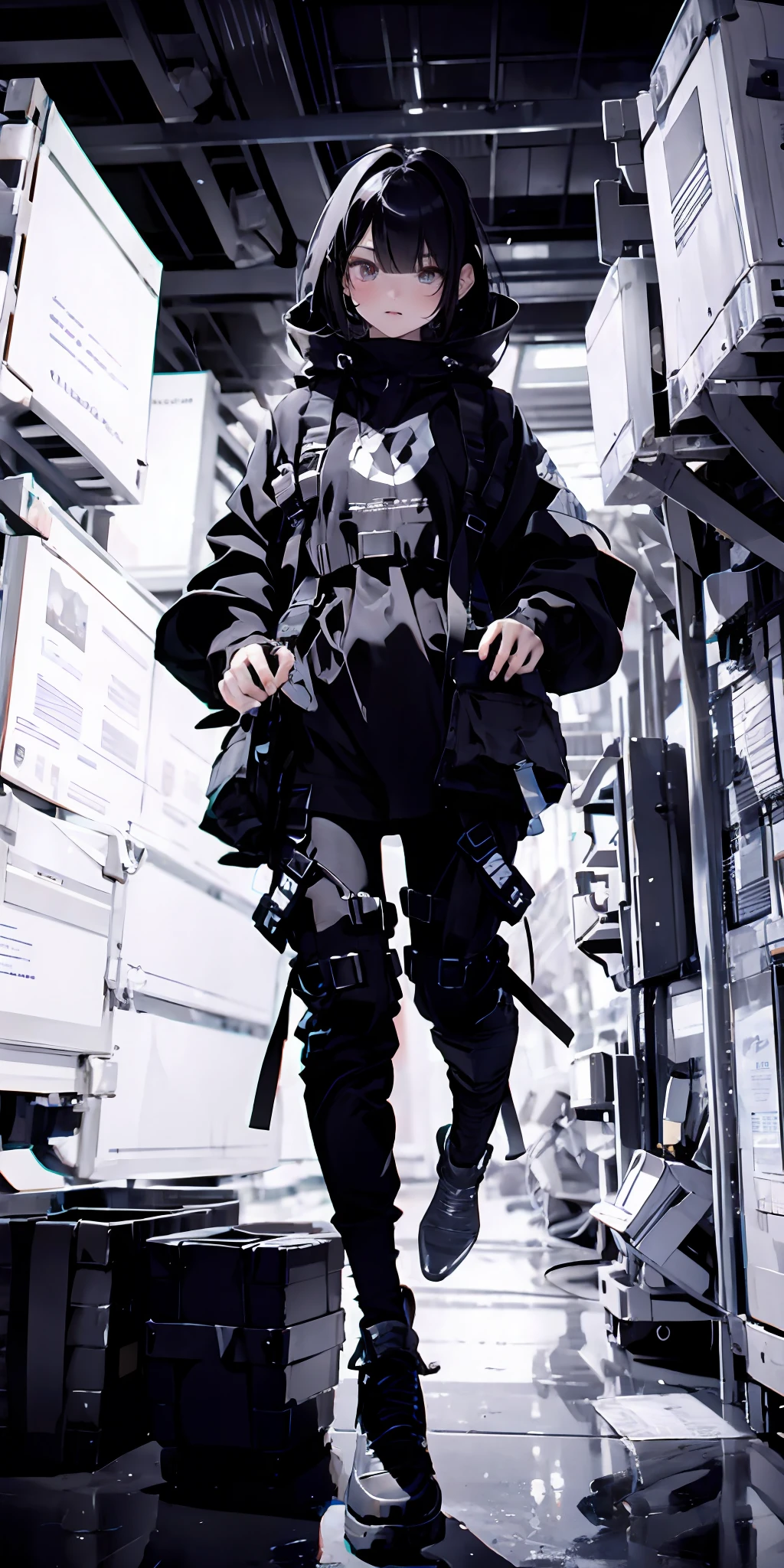 absurd res, high res, (masterpiece:1.4), ultra-detailed, 1girl, from above, space, floating