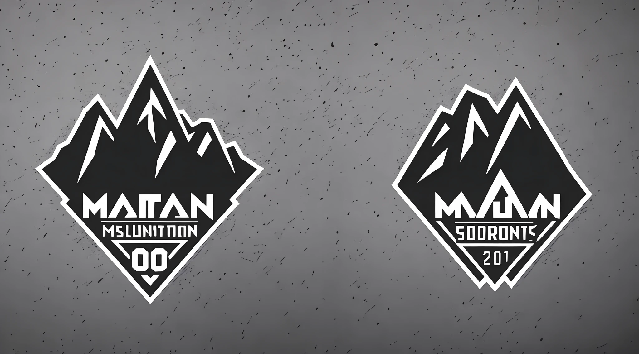 best sports logo, sharp image, typography, a mountain seen from afar by the viewer, vector, central axes, colors: white and black, minimalist, simplified, no background