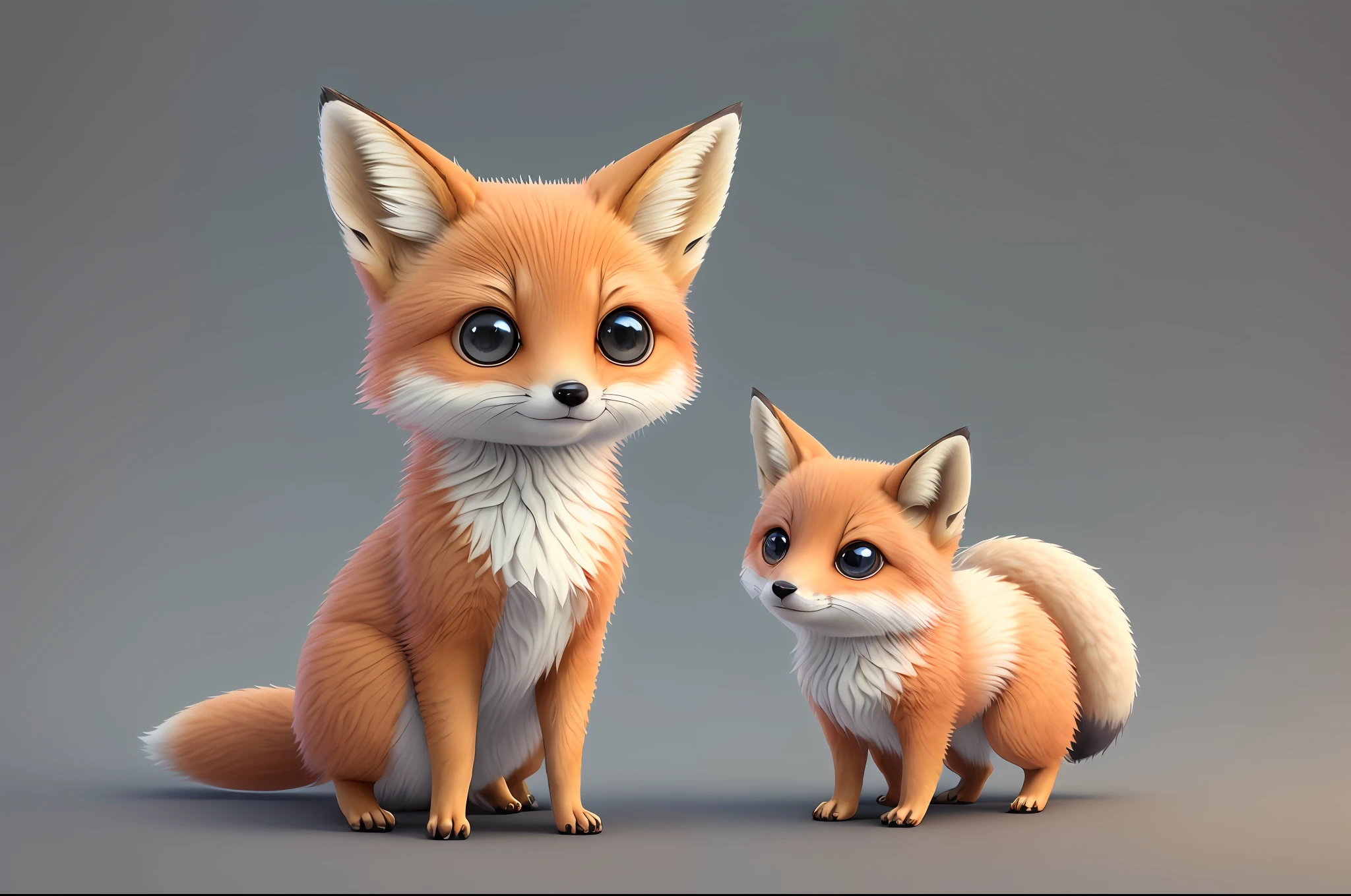 a little furry animal with big eyes and a nose, adorable digital painting, cute fox, cute animal, cute detailed digital art, cute digital art, cute creature, cute cartoon character, cute forest creature, cute single animal, cute artwork, the cutest creature of the world, the cutest creature in the world, cute 3 d render, cute large eyes --auto