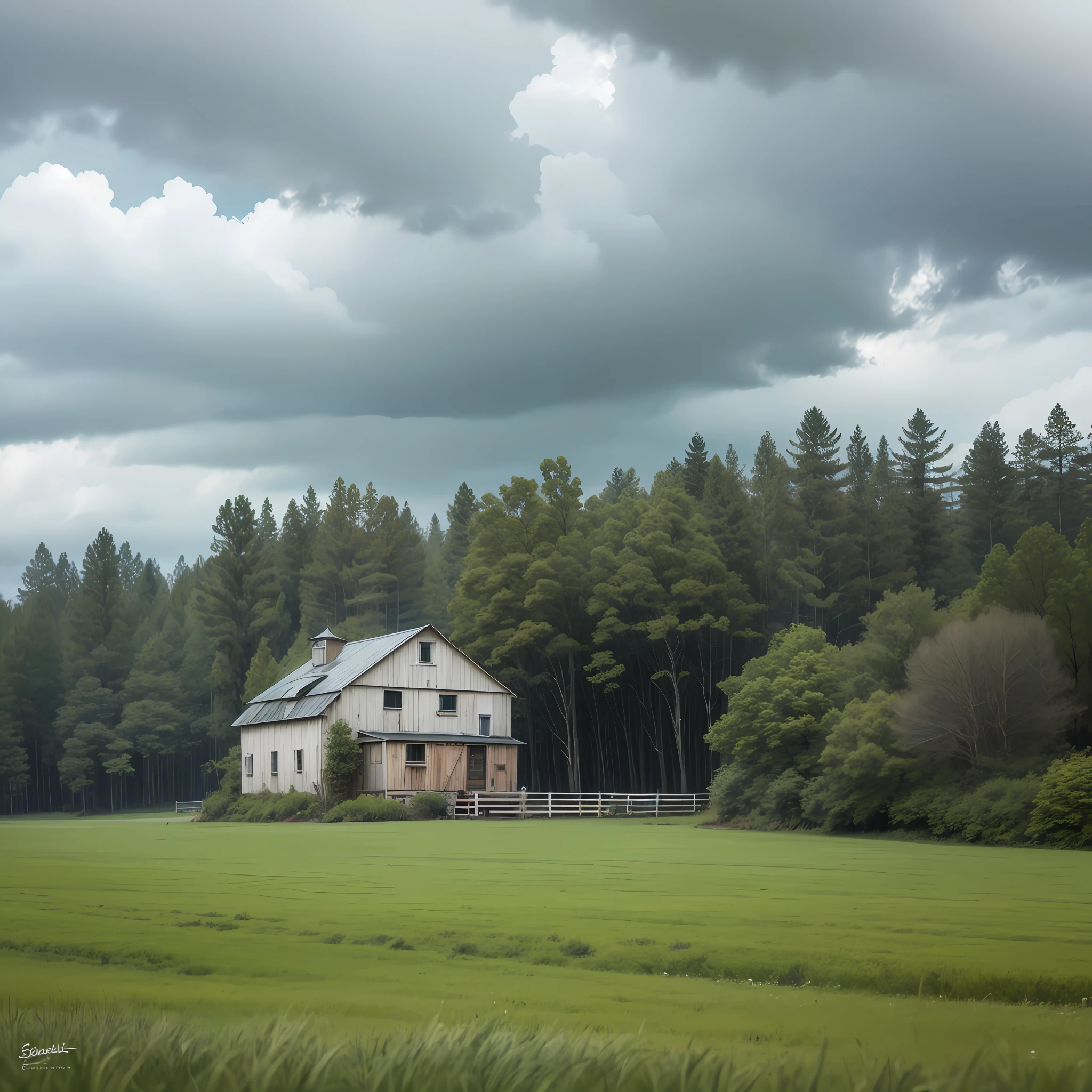 a house on a farm with several trees cloudy weather --auto --s2