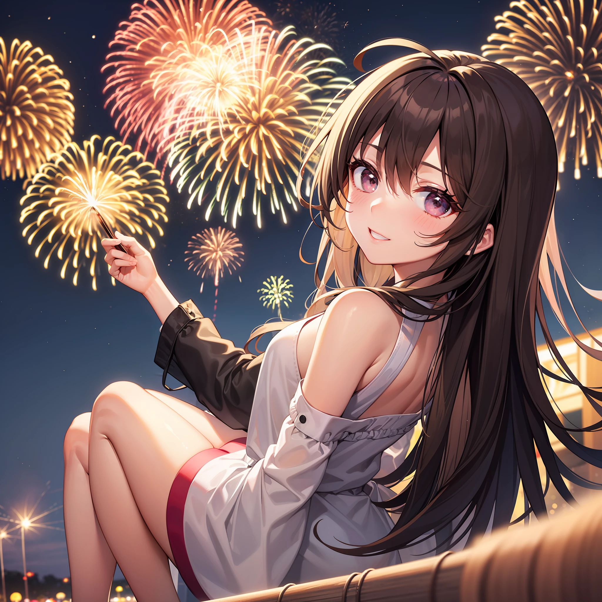 babes Komono Fireworks Festival Brown hair Watching fireworks high picture quality 最好质量 ren