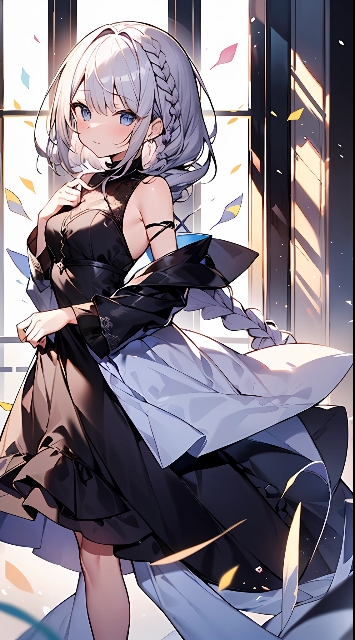 (incredibly absurdres absolutely resolution: 1.5), highest quality, masterpiece, ultra high resolution, 8k, (multiple girls), (gorgeous dresses with many gorgeous and colorful decorations) BREAK shoujo manga style, (loli), soft line drawing, digital enhancement, shojo manga touch, environmental change scenes, shojo manga core, ( Hair length to the shoulders))), (((short braid))), ancient capital of the West, full body visible angle, entangle, beautiful and aesthetic: 1.5, High quality: 1.3