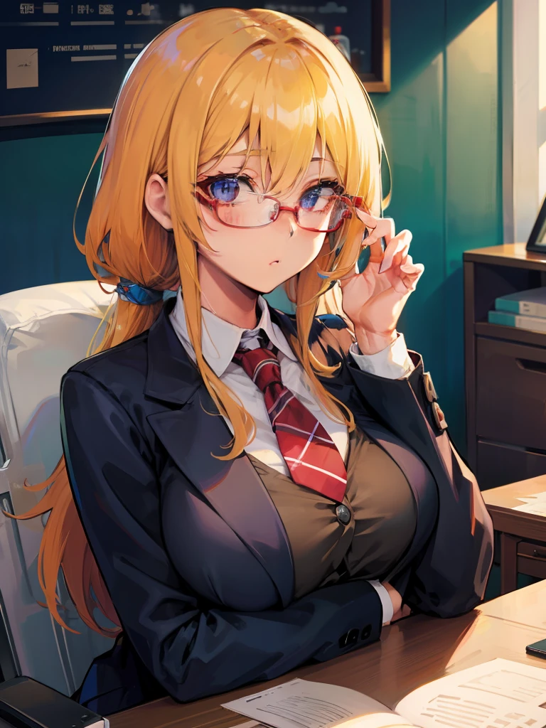 Eye correction、Red glasses