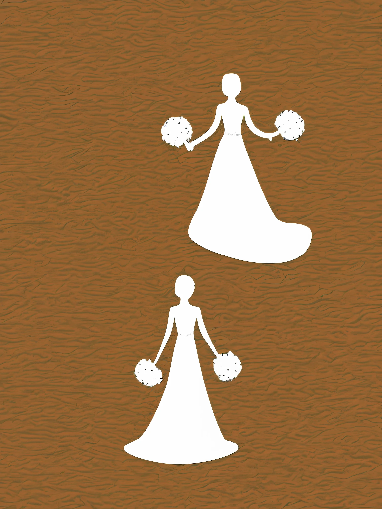 Logo stick figure Girl in wedding dress