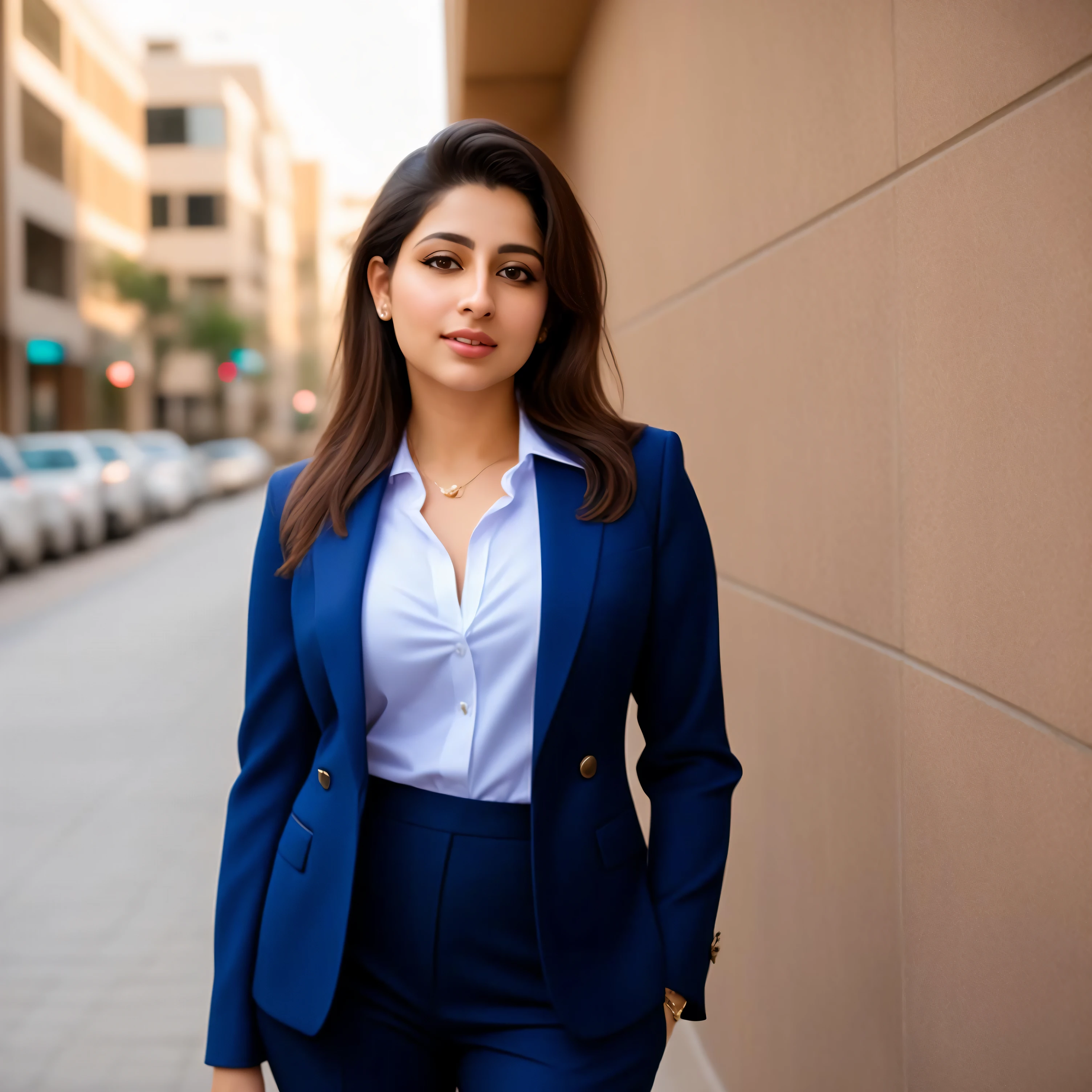 desilatte, a professional portrait photo of a 30 year old pretty woman, business suit, skin pores, perfect face, perfect eyes, bokeh