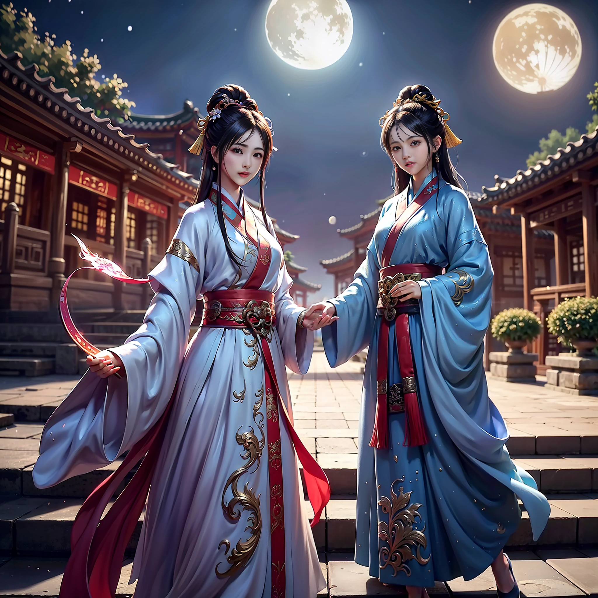 (8k, RAW photo:1.2), best quality, ultra high res,dramatic angle,(fluttered detailed color splashs), (illustration),(((1 girl))),(long hair),(rain:0.9), (头饰:1.4),少女身边有一座古宫,汉服,(重点),彩色水墨画,(泼彩),泼彩,(((colorful))),(素描:0.8) , Masterpiece, best quality, beautiful painted, highly detailed,(denoising:0.6),[splash ink],((ink refraction)), (beautiful detailed sky),moon,highly,detaild,(masterpiece, best quality, extremely detailed） CG unity 8k壁纸，杰作，最好的质量，超详细），（石蒜），