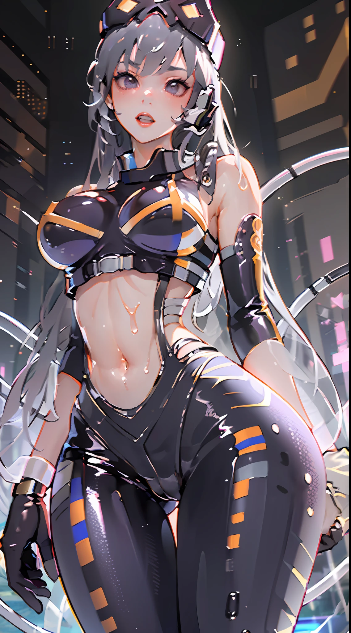 Rubber, Corset, Red Collar, ((Top Quality, Masterpiece: 1.3)), Beautiful Woman with Perfect Figure: 1.1, Glamorous Figure, Overflowing Breasts, Tightly Squeezed Waist, (Seductive Buttocks), Wet Body: 1.5, Very Detailed Face and Skin Texture, Detailed Eyes, (photorealistic:1.4), bokeh, from below,epic realistic,