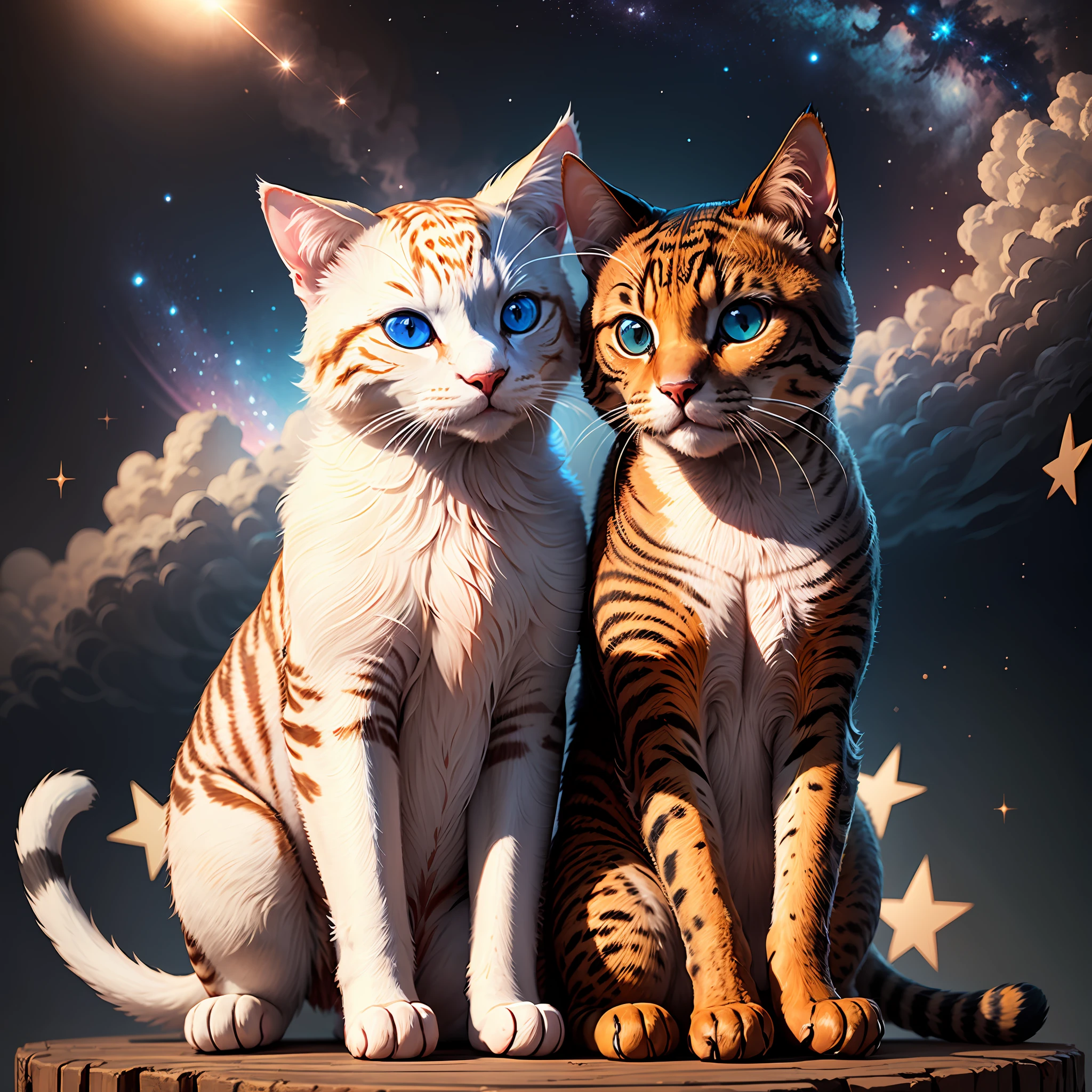 crear una imagen en alta definicion 8k cinematico realista de un gato persa color blanco sentado meditando con los ojos cerrados en medio del universo de estrellas. --auto