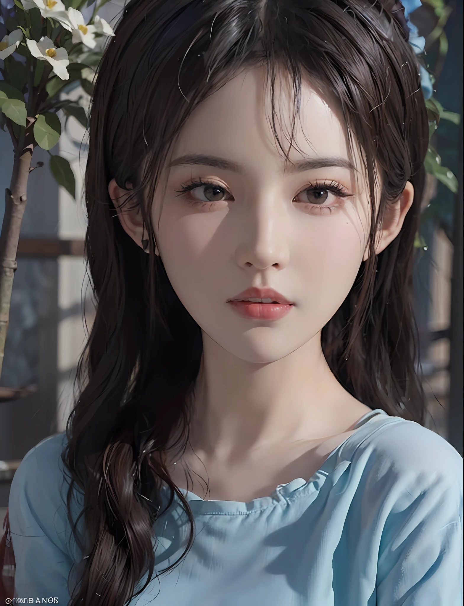 (((flowers splash at side and background))) , t-shirt design, in the style of realistic, ((pastel tetradic colors)), cute and quirky, fantasy art, bokeh, soft lighting, camera face view, retro aesthetic, focused on the character, 4K resolution, photo realistic, dynamic lighting, artstation, poster, volumetric lighting, very detailed faces , camera face , focus at face , life expression ,