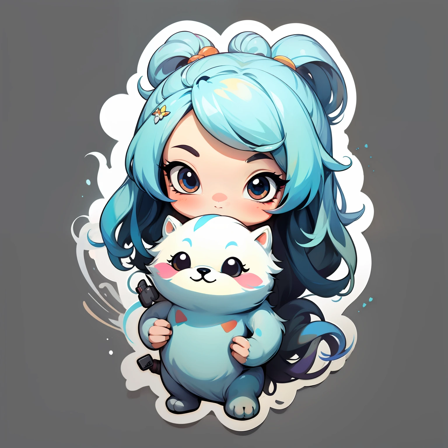 sticker,1girl,simple background,